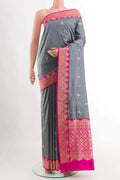 Grey Banarasi Katan Silk Saree