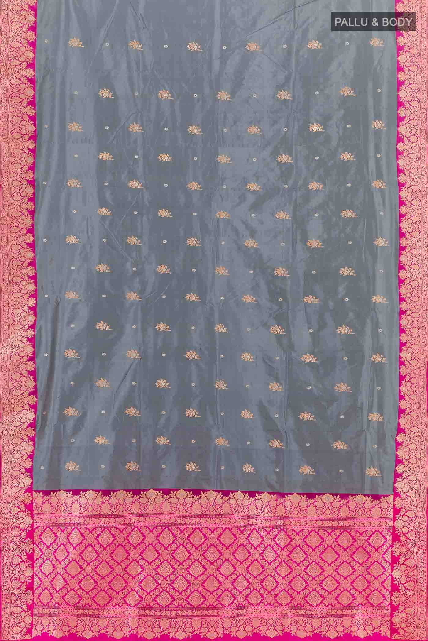 Grey Banarasi Silk Saree