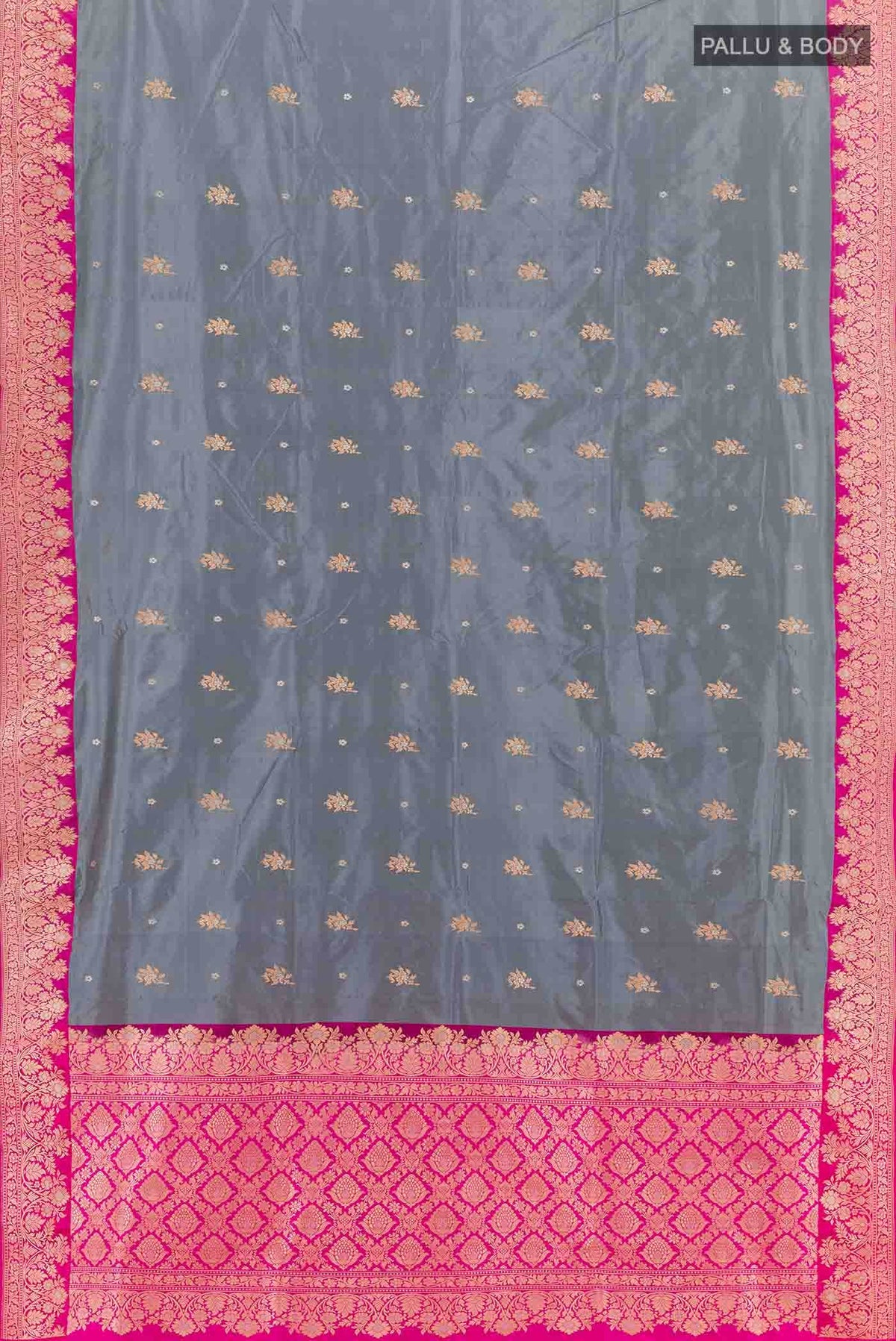 Grey Banarasi Katan Silk Saree