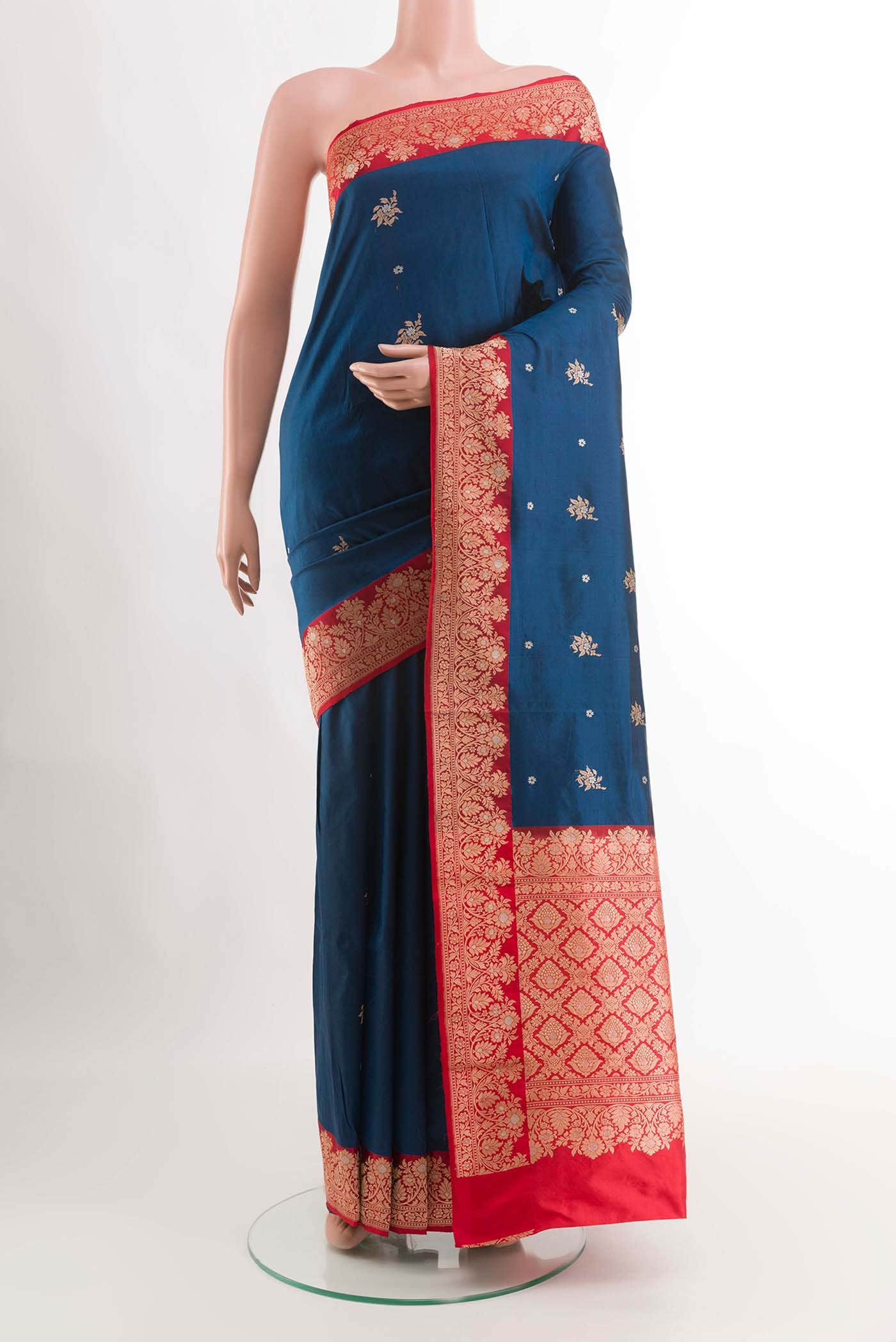 Royal Blue Banarasi Katan Silk Saree