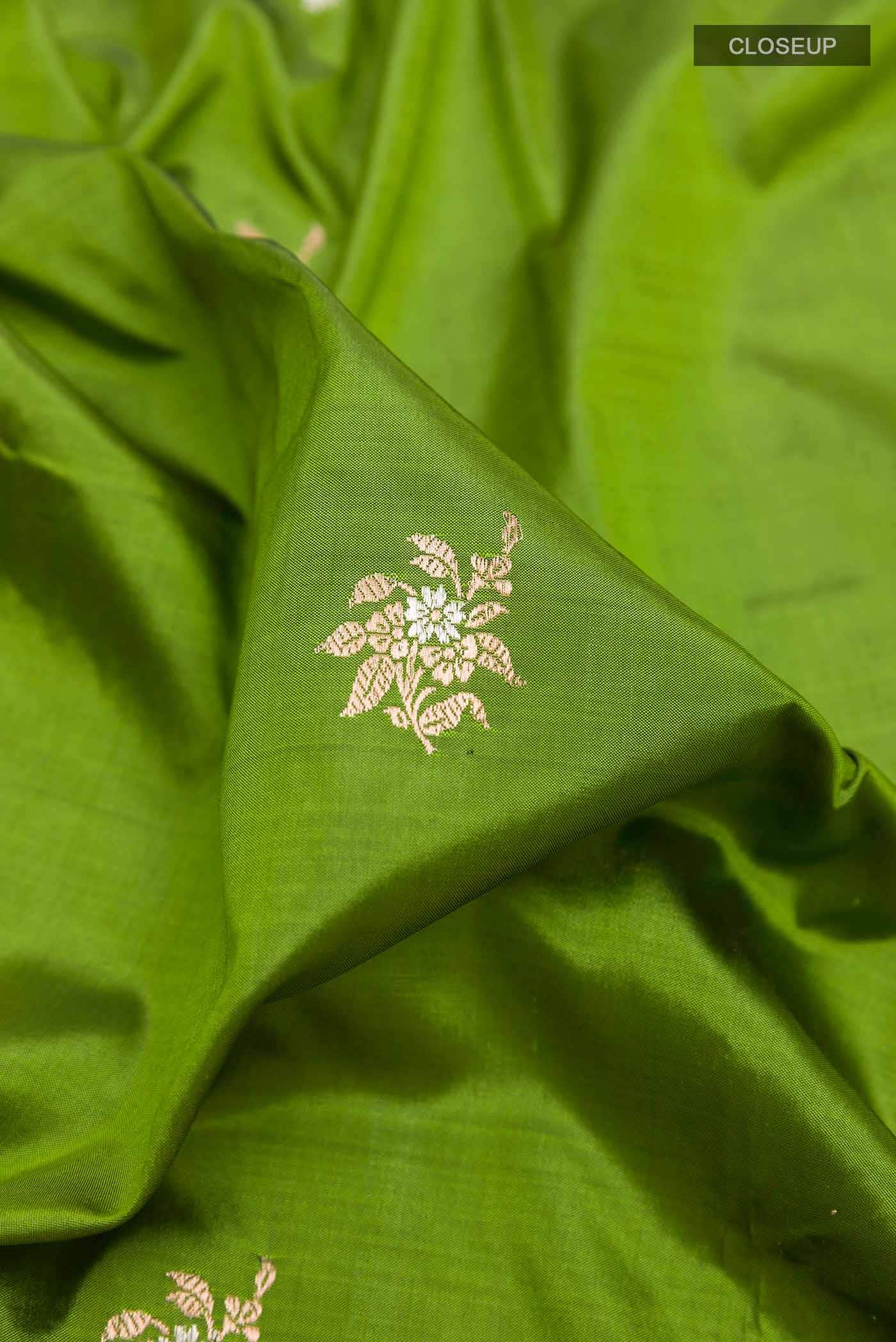Green Banarasi Katan Silk Saree