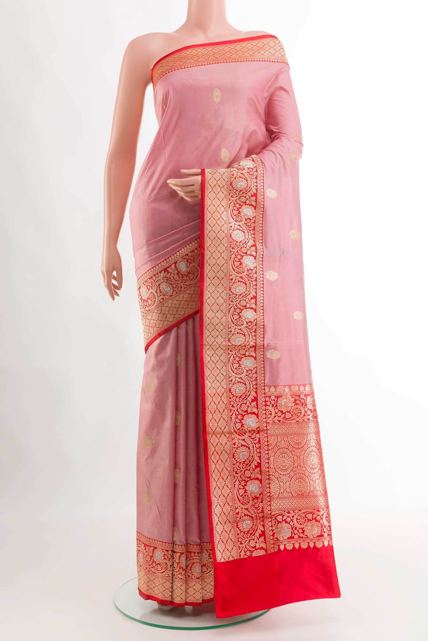 Pink Banarasi Silk Saree