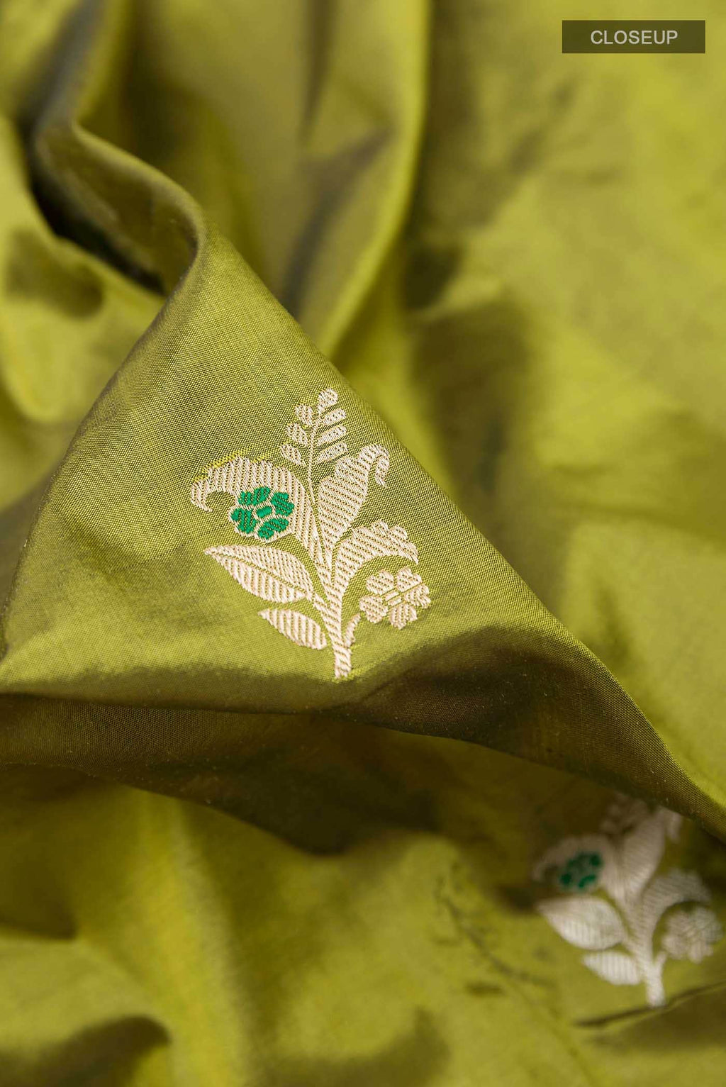 Mehandi Green Banarasi Katan Silk Saree