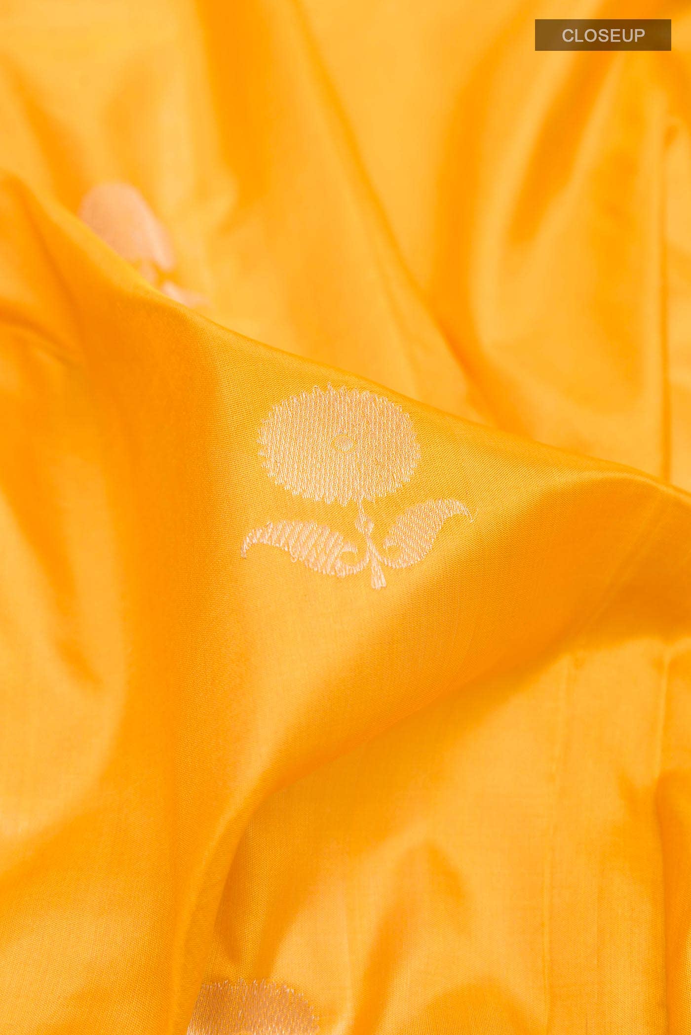 Yellow Banarasi Katan Silk Saree