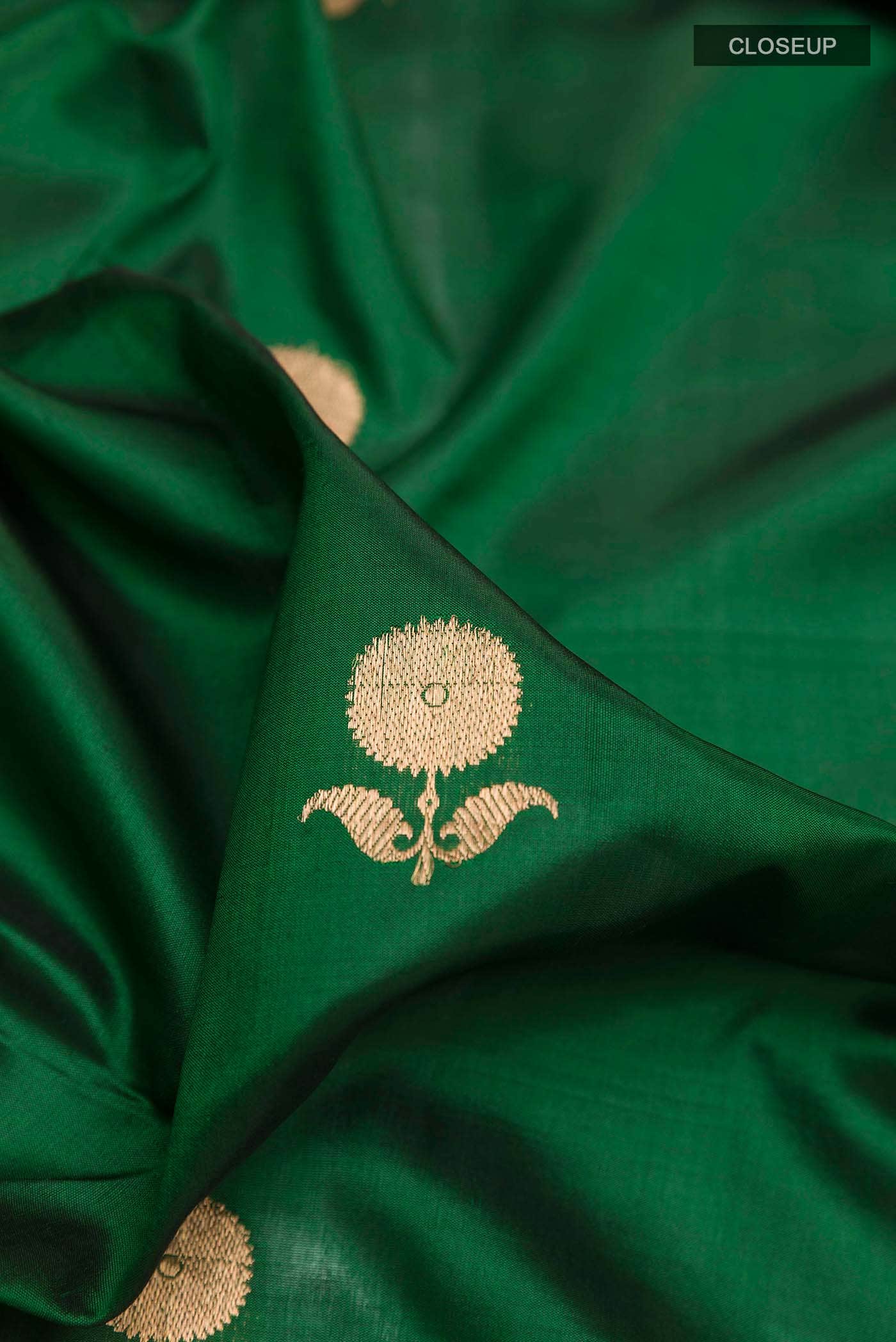 Green Banarasi Katan Silk Saree