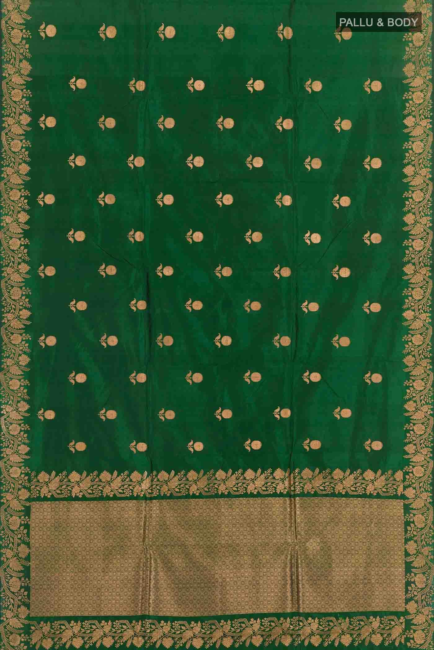 Green Banarasi Katan Silk Saree