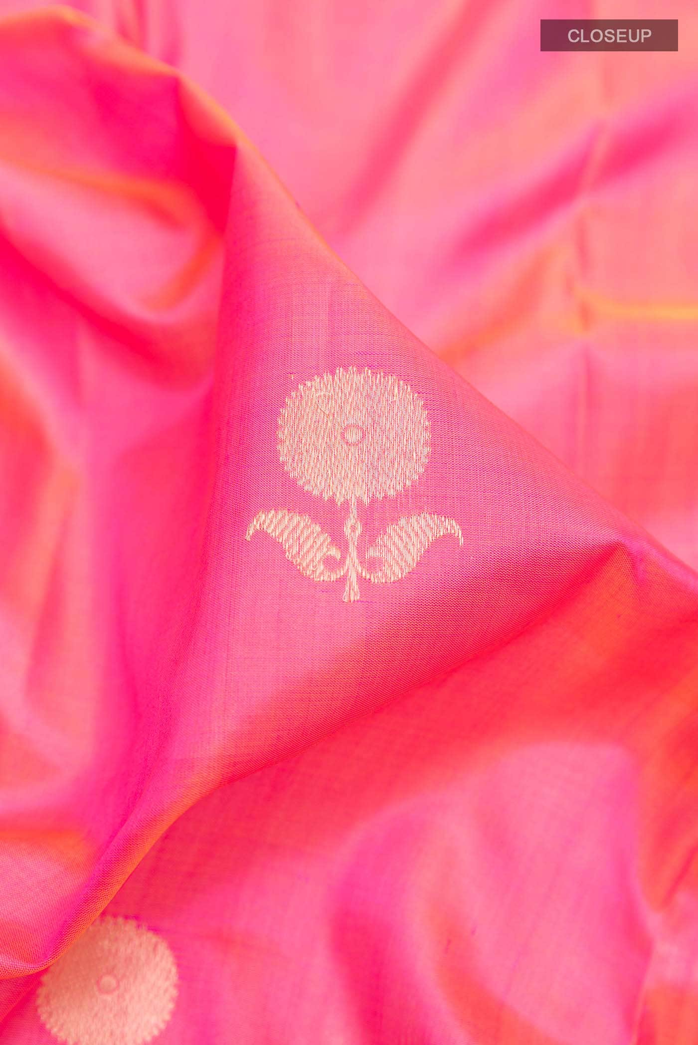 Pink Dual Tone Banarasi Katan Silk Saree