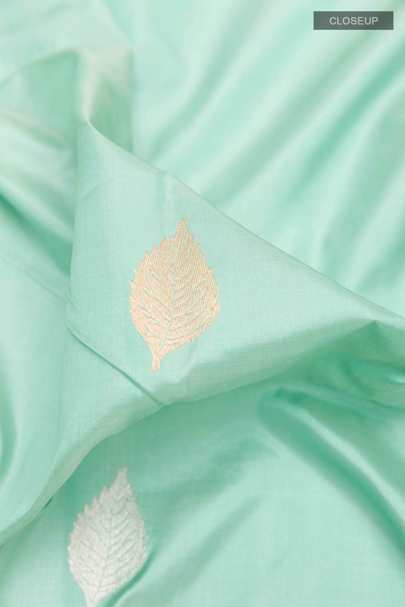 Mint Green Banarasi Katan Silk Saree
