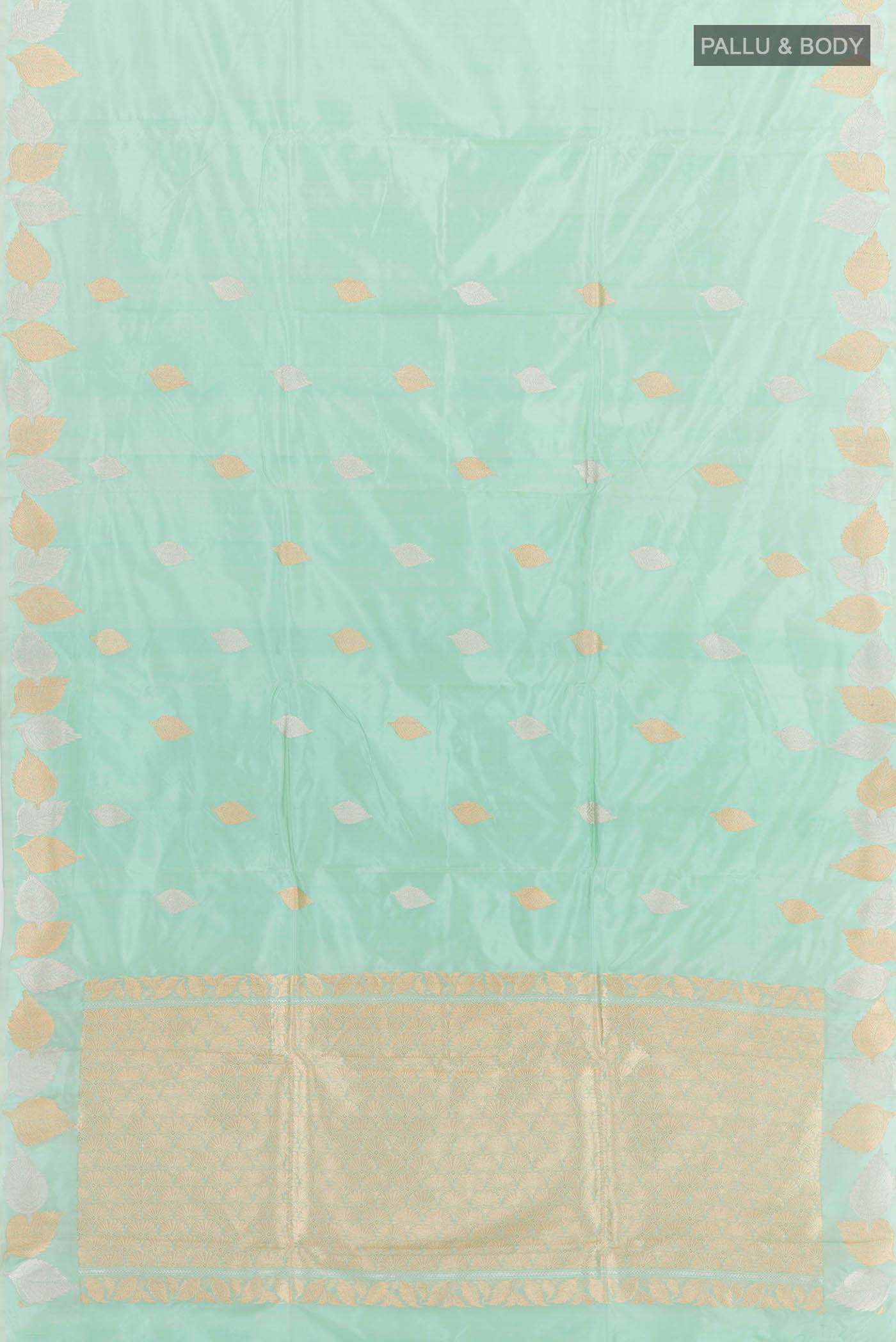 Mint Green Banarasi Katan Silk Saree