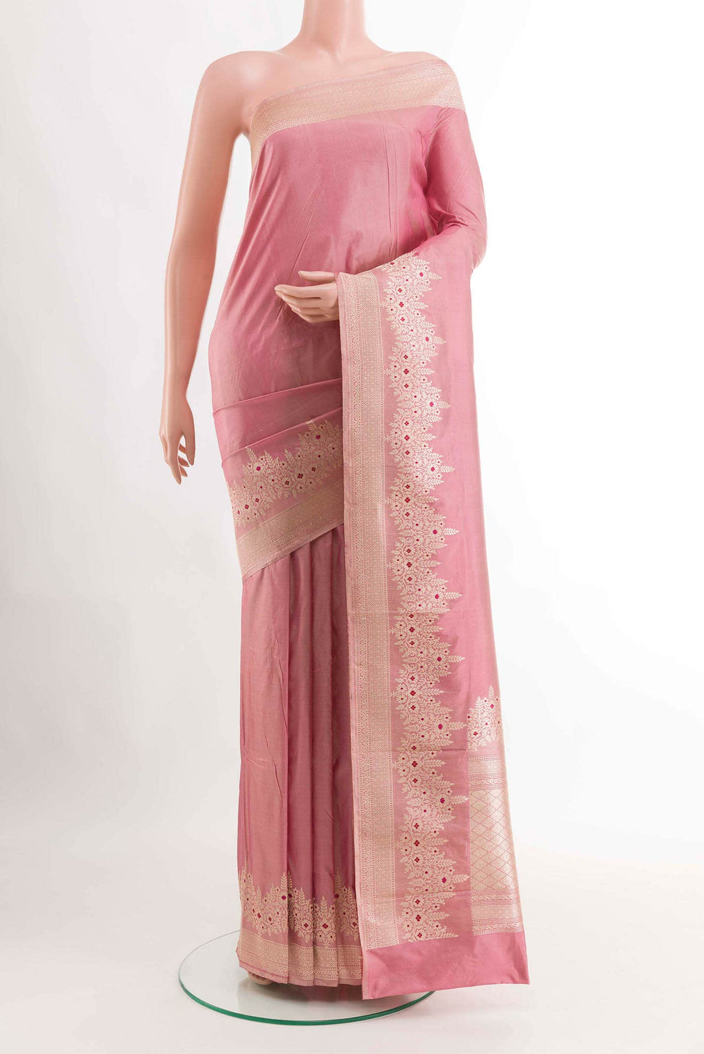 Pink Banarasi Katan Silk Saree