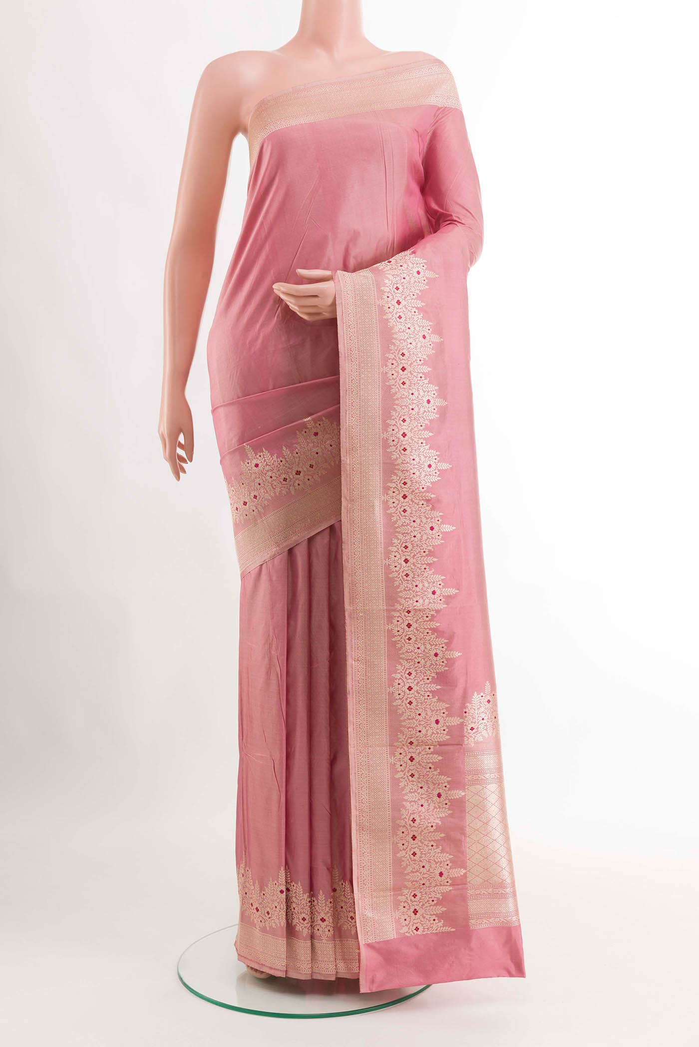Pink Banarasi Katan Silk Saree