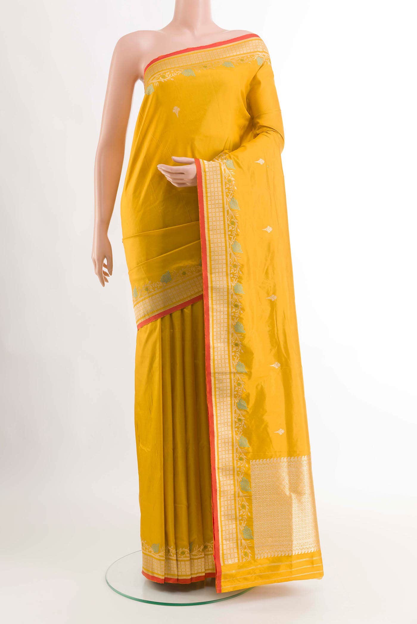 Mustard Banarasi Katan Silk Saree