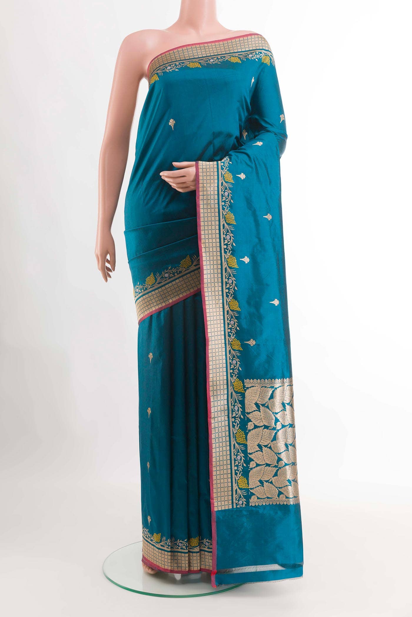 Blue Banarasi Katan Silk Saree