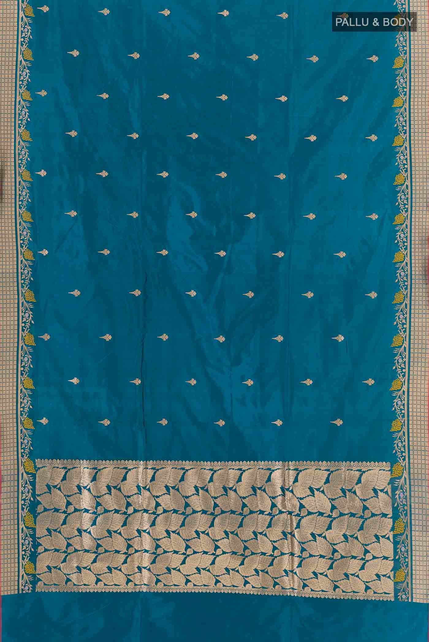 Blue Banarasi Katan Silk Saree