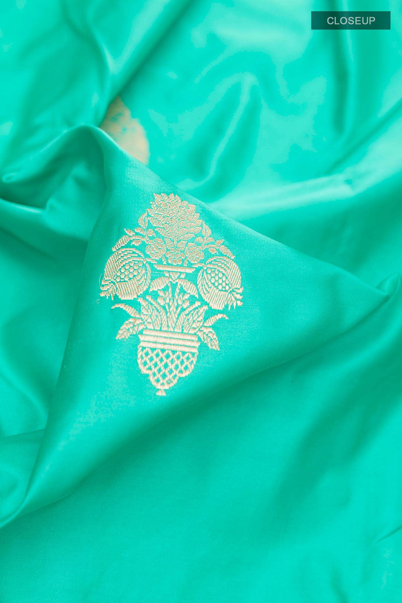 Sea Green Banarasi Silk Saree