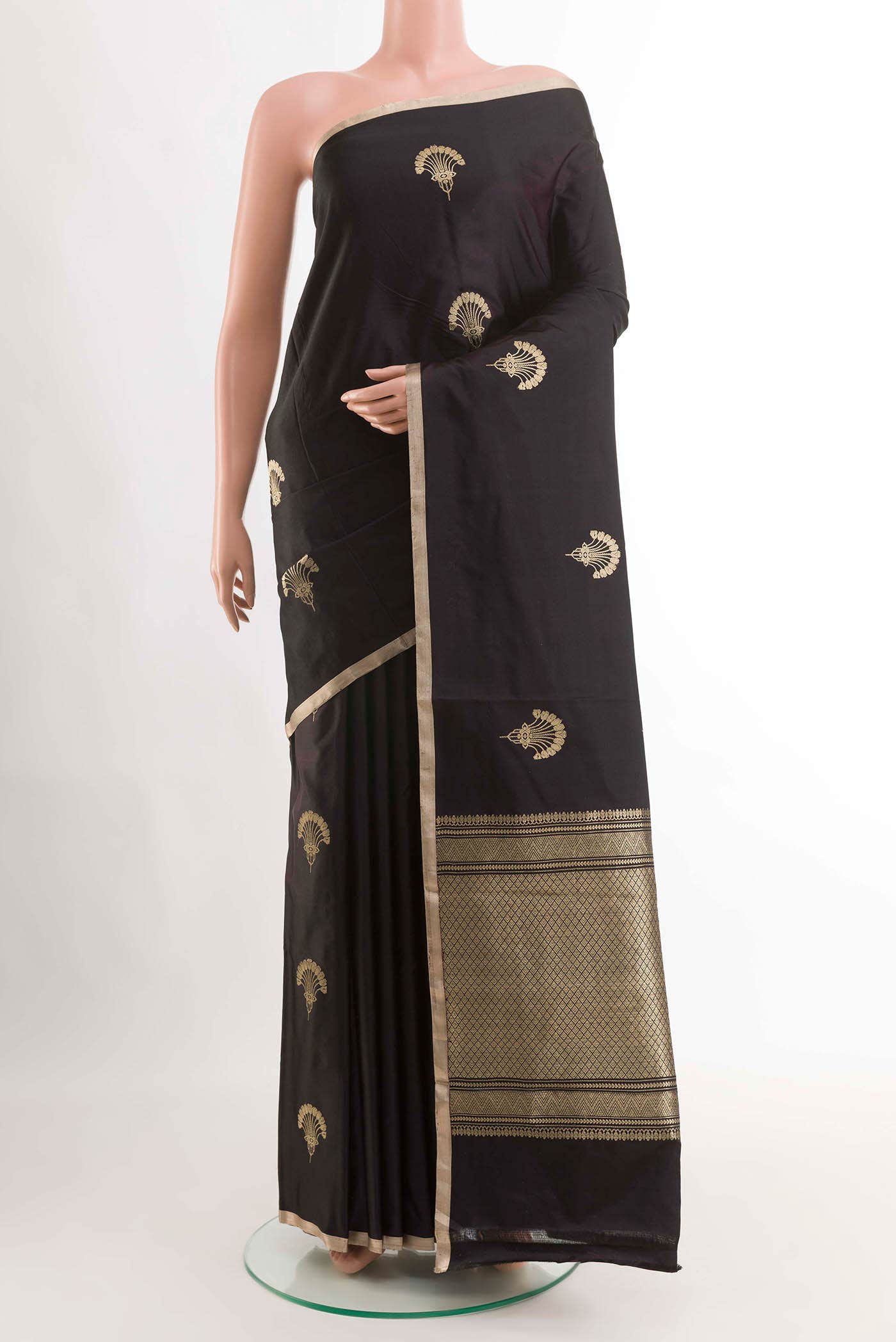 Black Banarasi Silk Saree