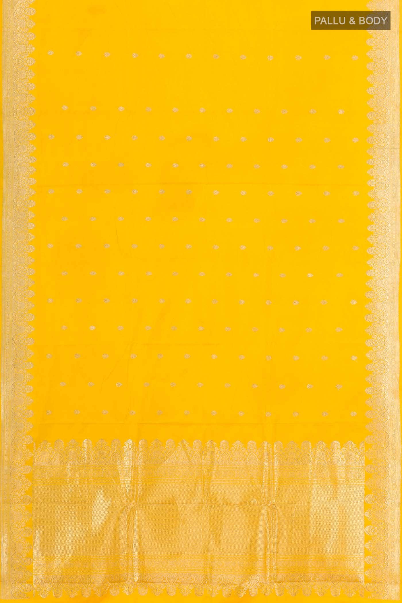Yellow Banarasi Katan Silk Saree
