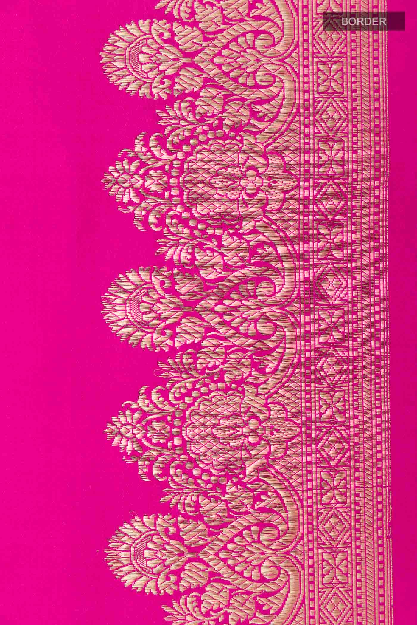 Dark Pink Banarasi Katan Silk Saree