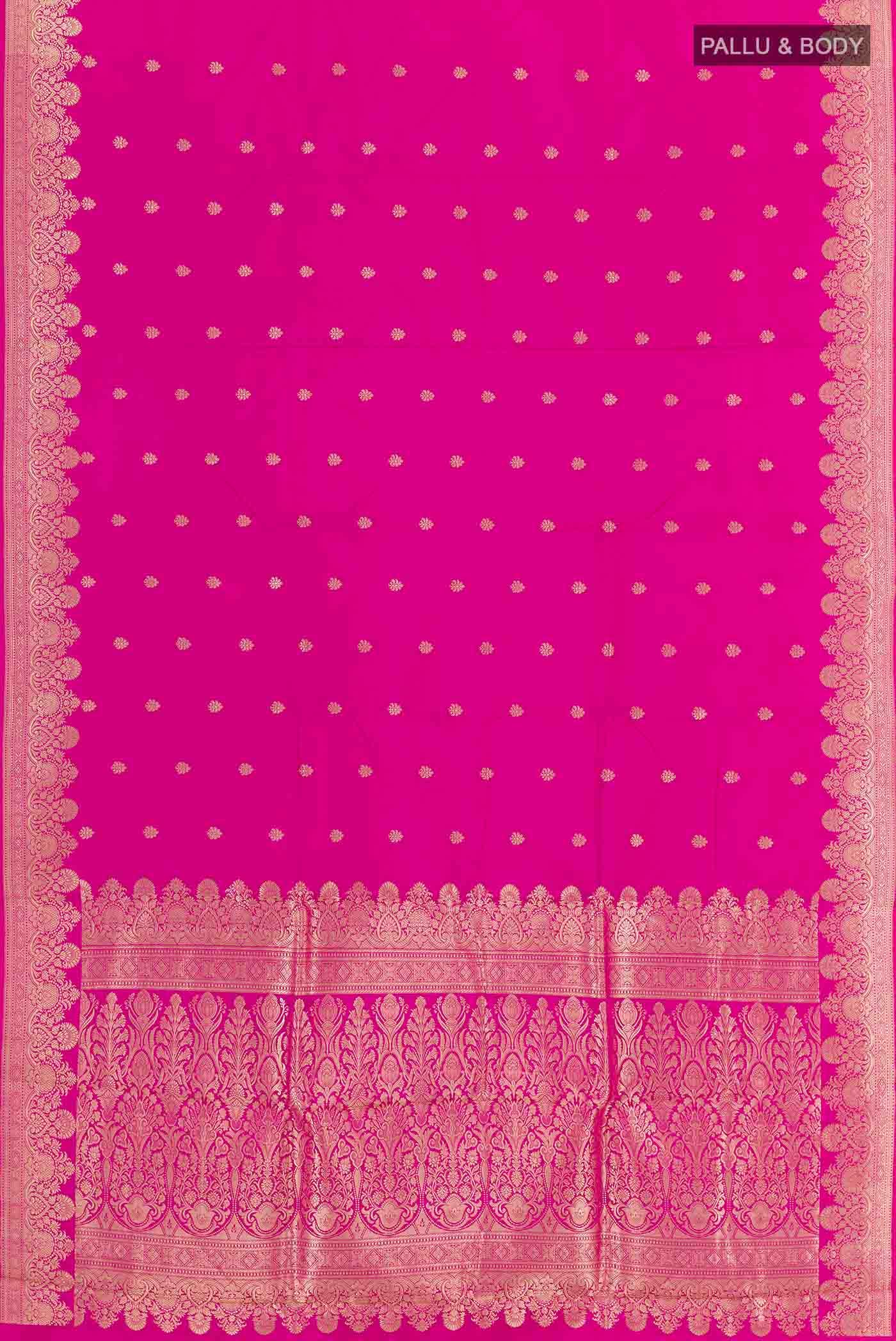 Dark Pink Banarasi Katan Silk Saree