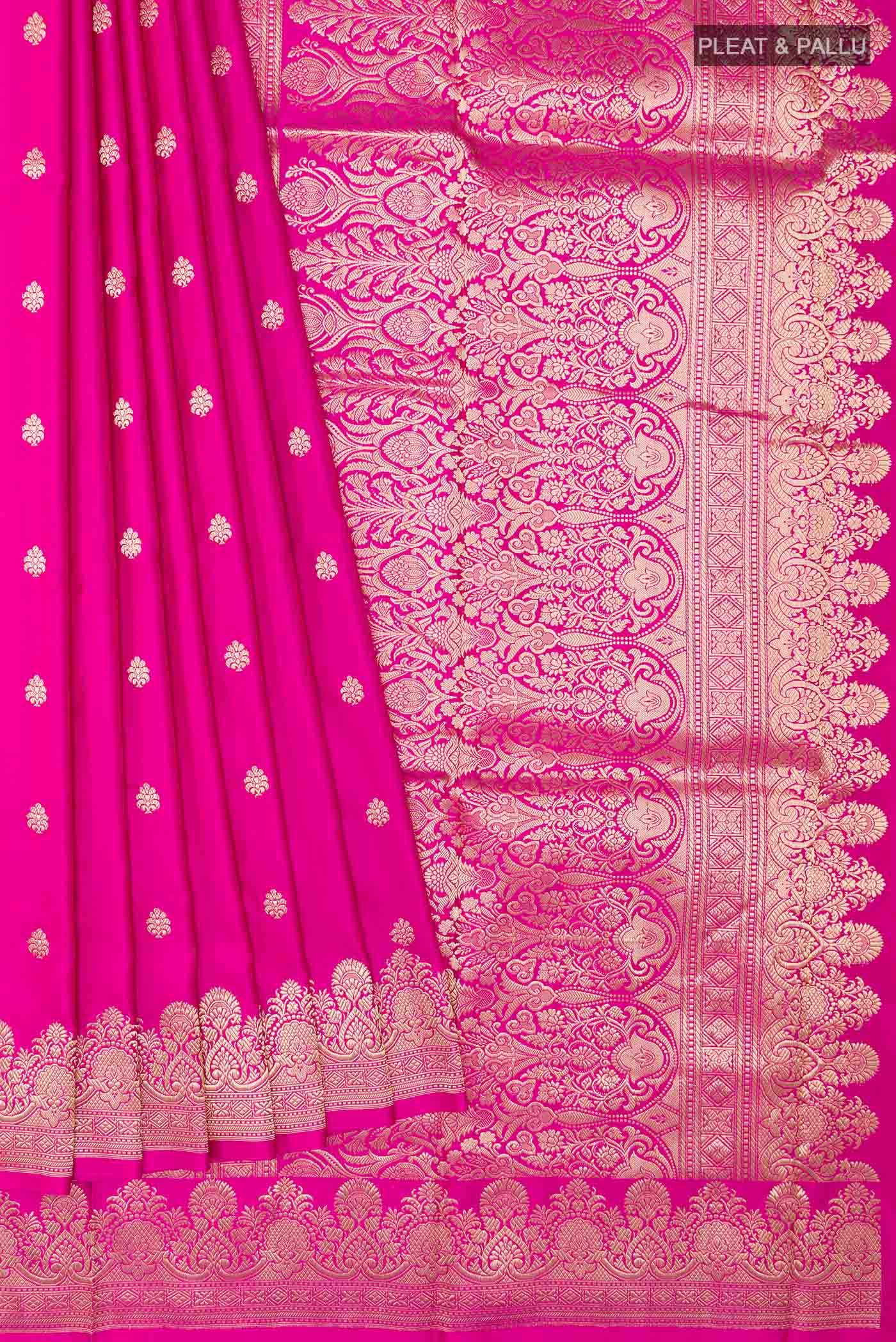 Dark Pink Banarasi Katan Silk Saree