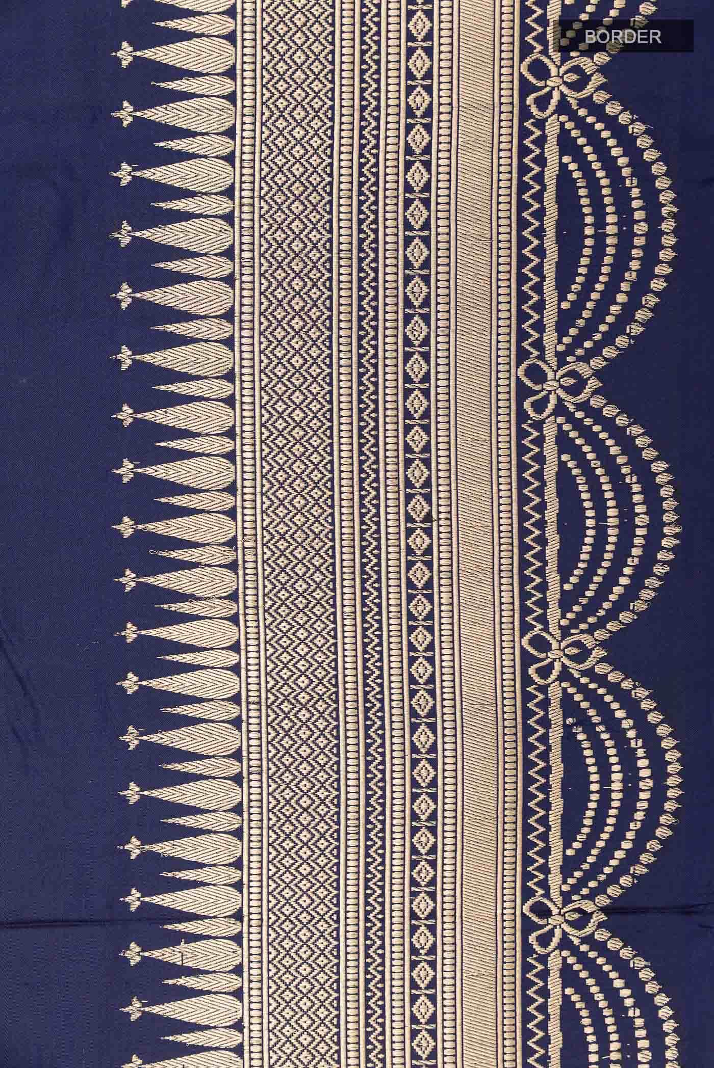 Dark Blue Banarasi Katan Silk Saree