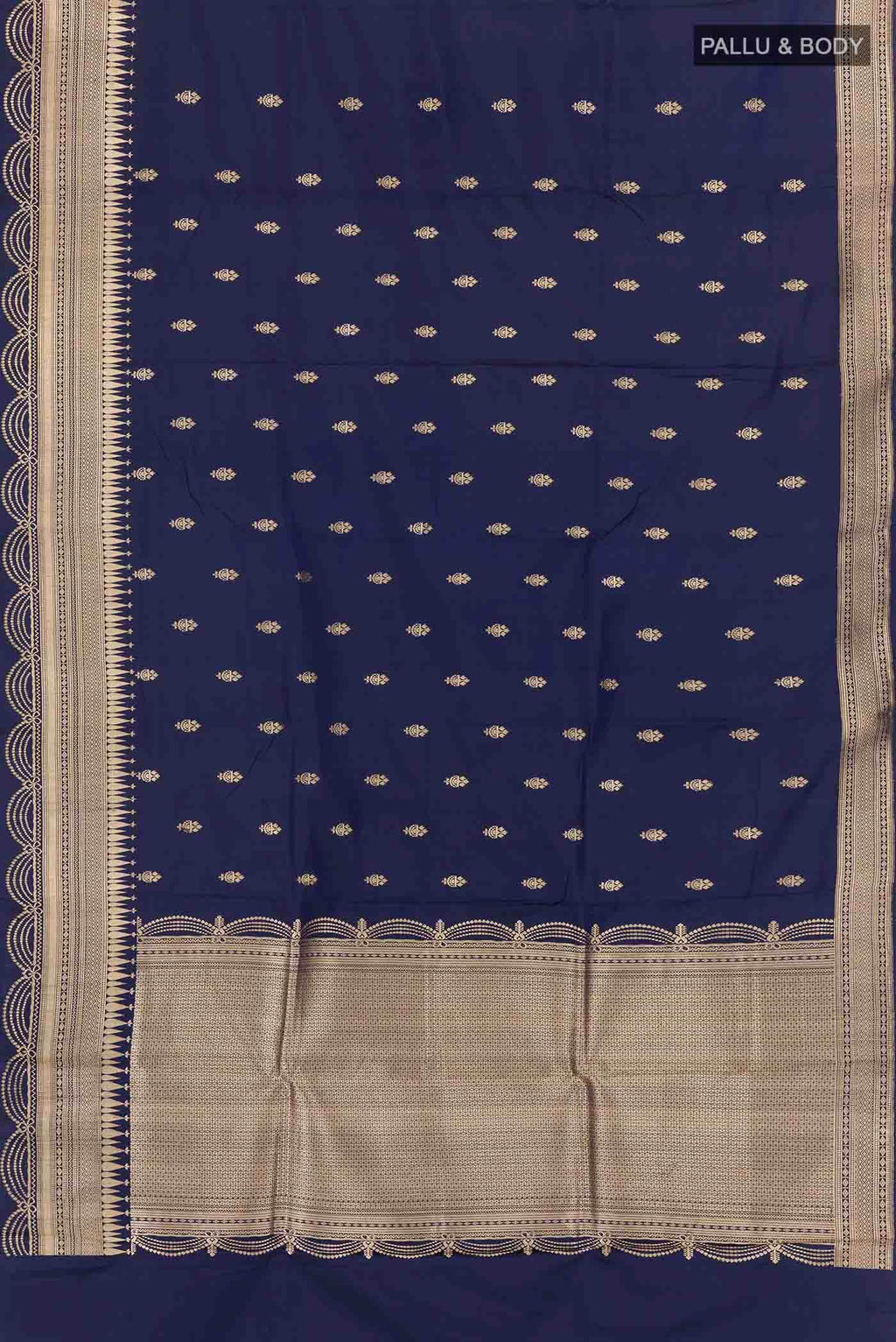 Dark Blue Banarasi Katan Silk Saree