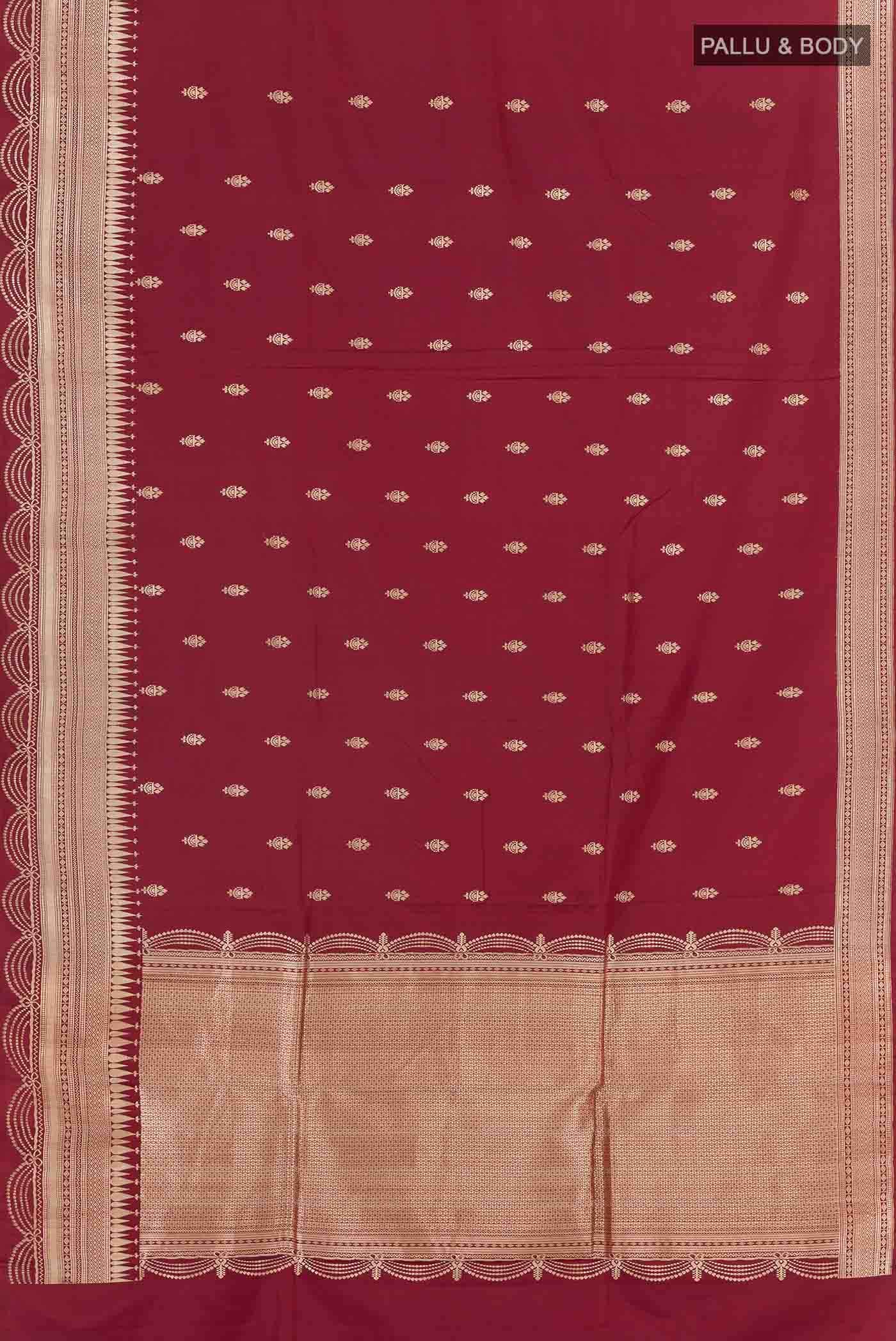 Maroon Banarasi Katan Silk Saree