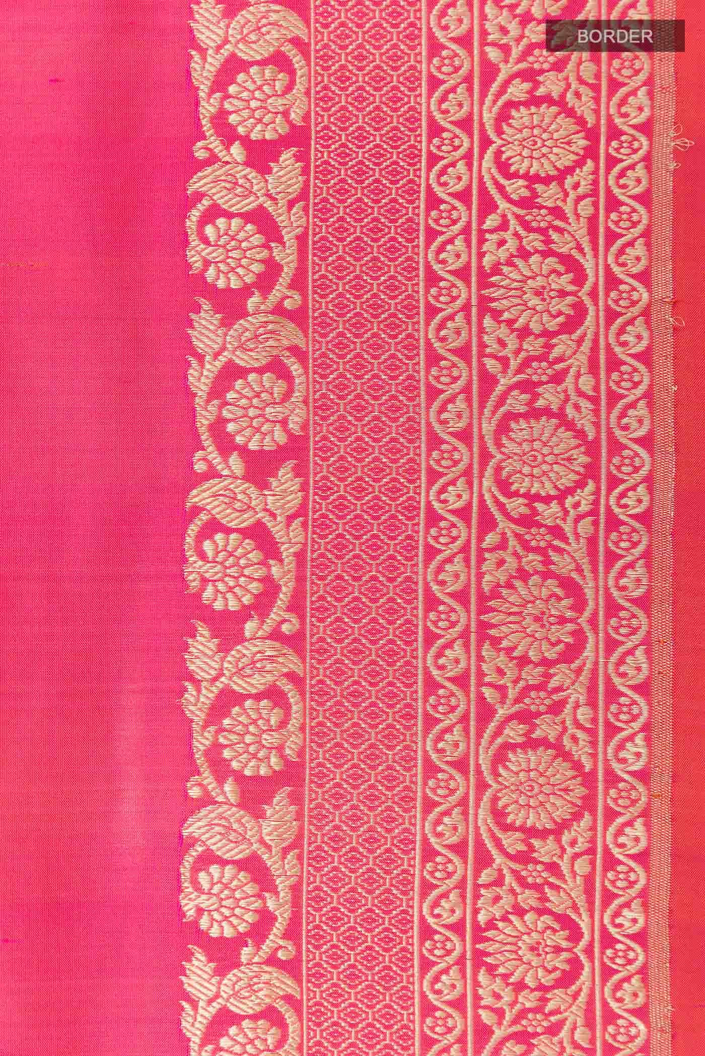 Pink Banarasi Katan Silk Saree