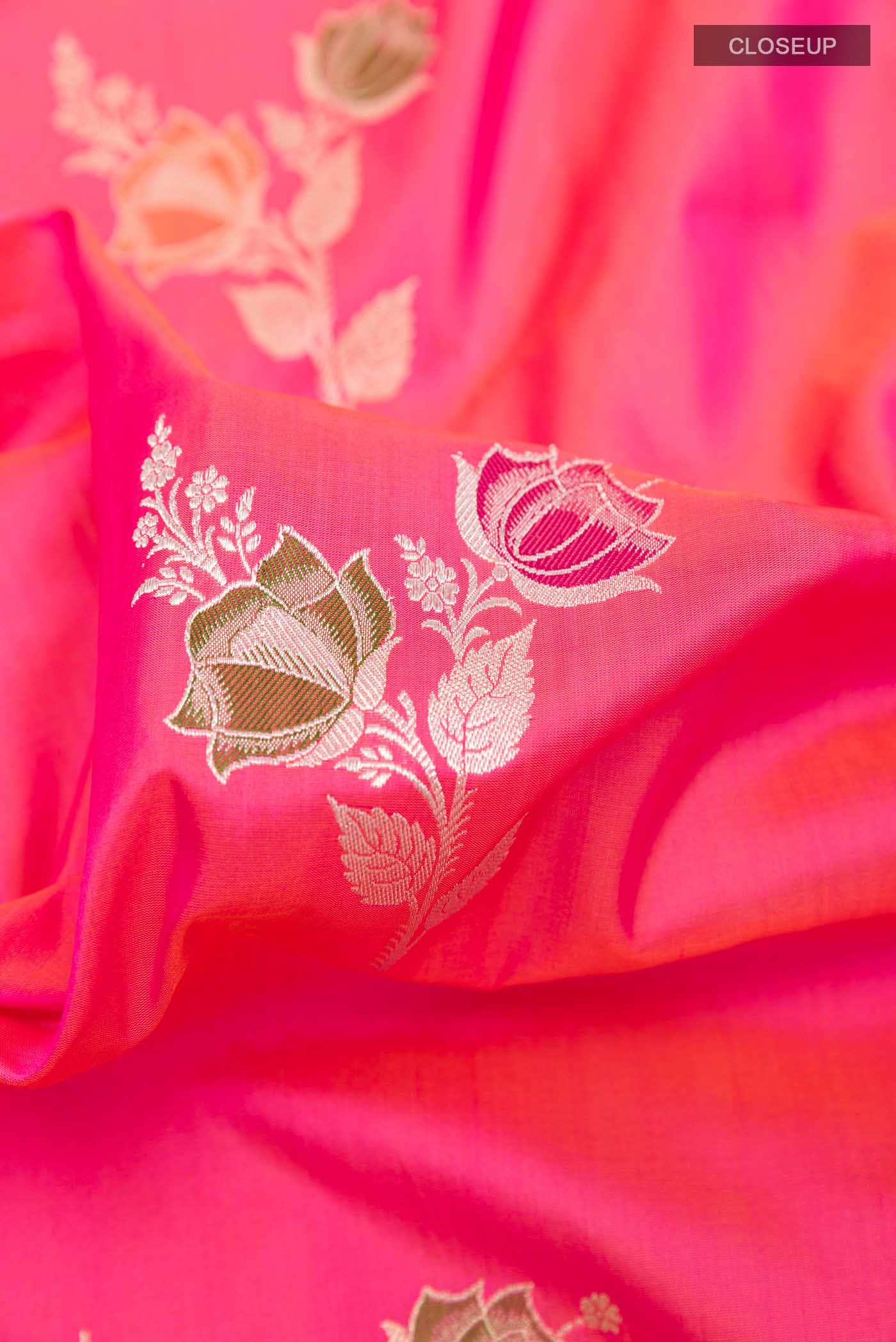 Pink Banarasi Katan Silk Saree