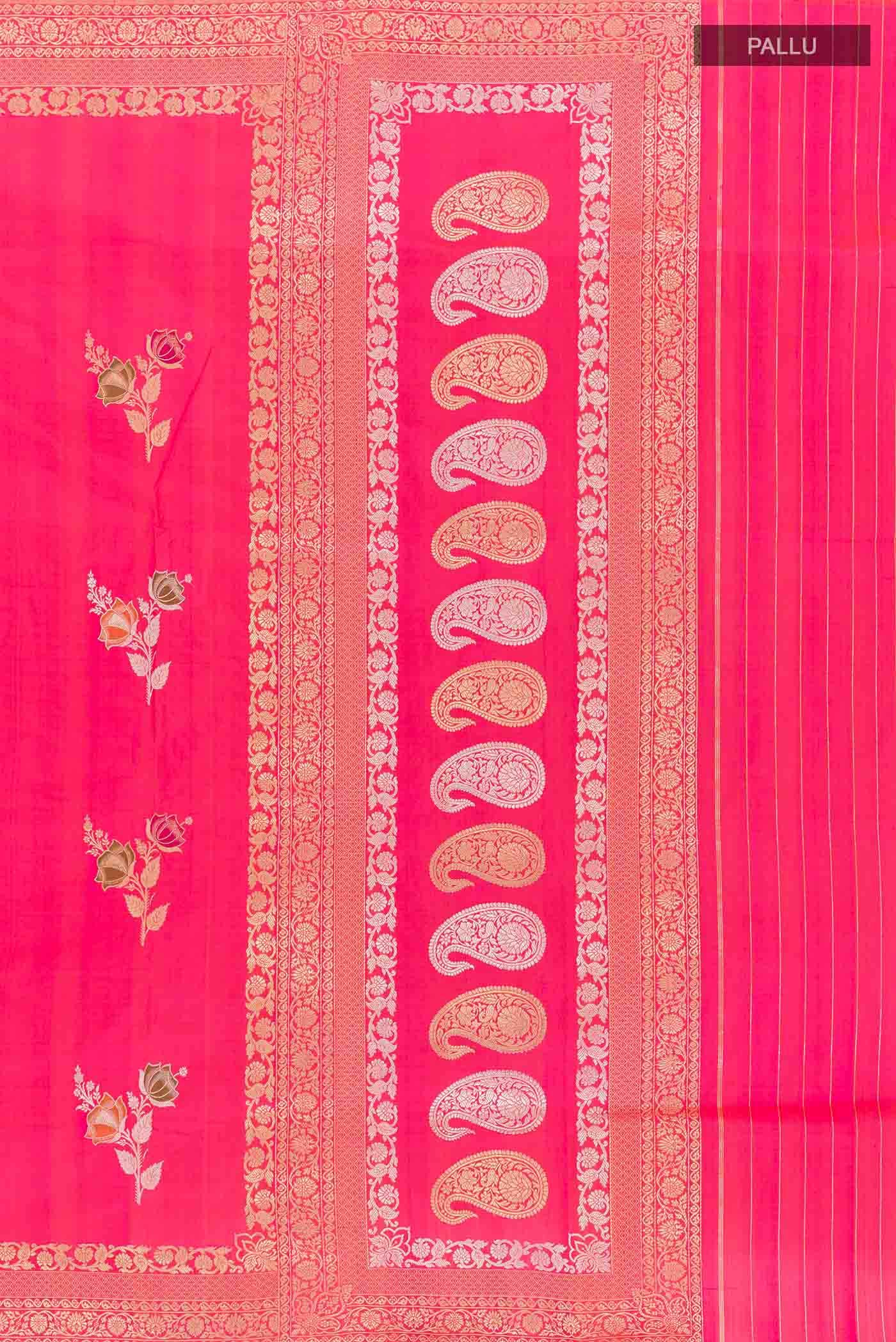 Pink Banarasi Katan Silk Saree