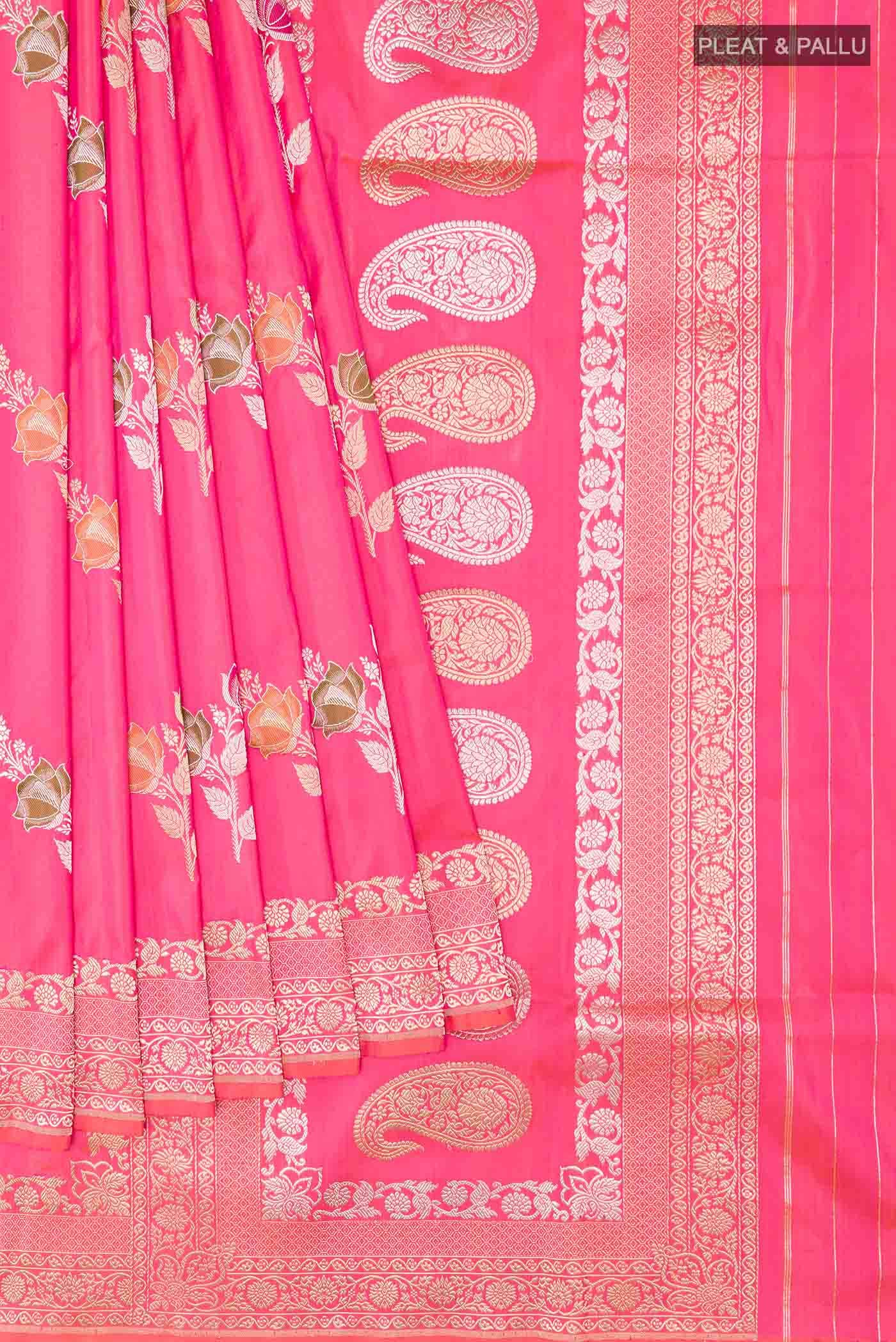 Pink Banarasi Katan Silk Saree