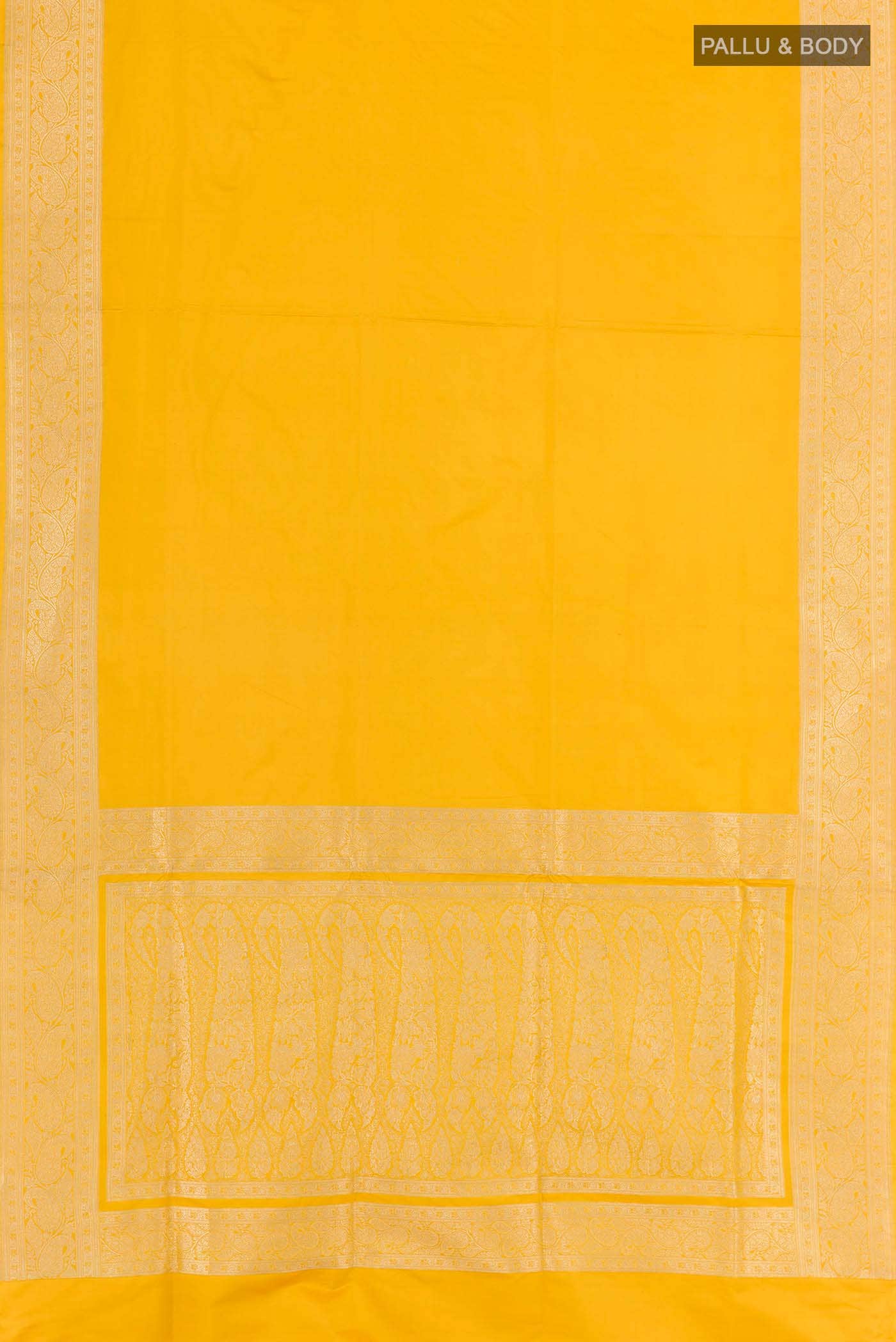 Yellow Banarasi Katan Silk Saree