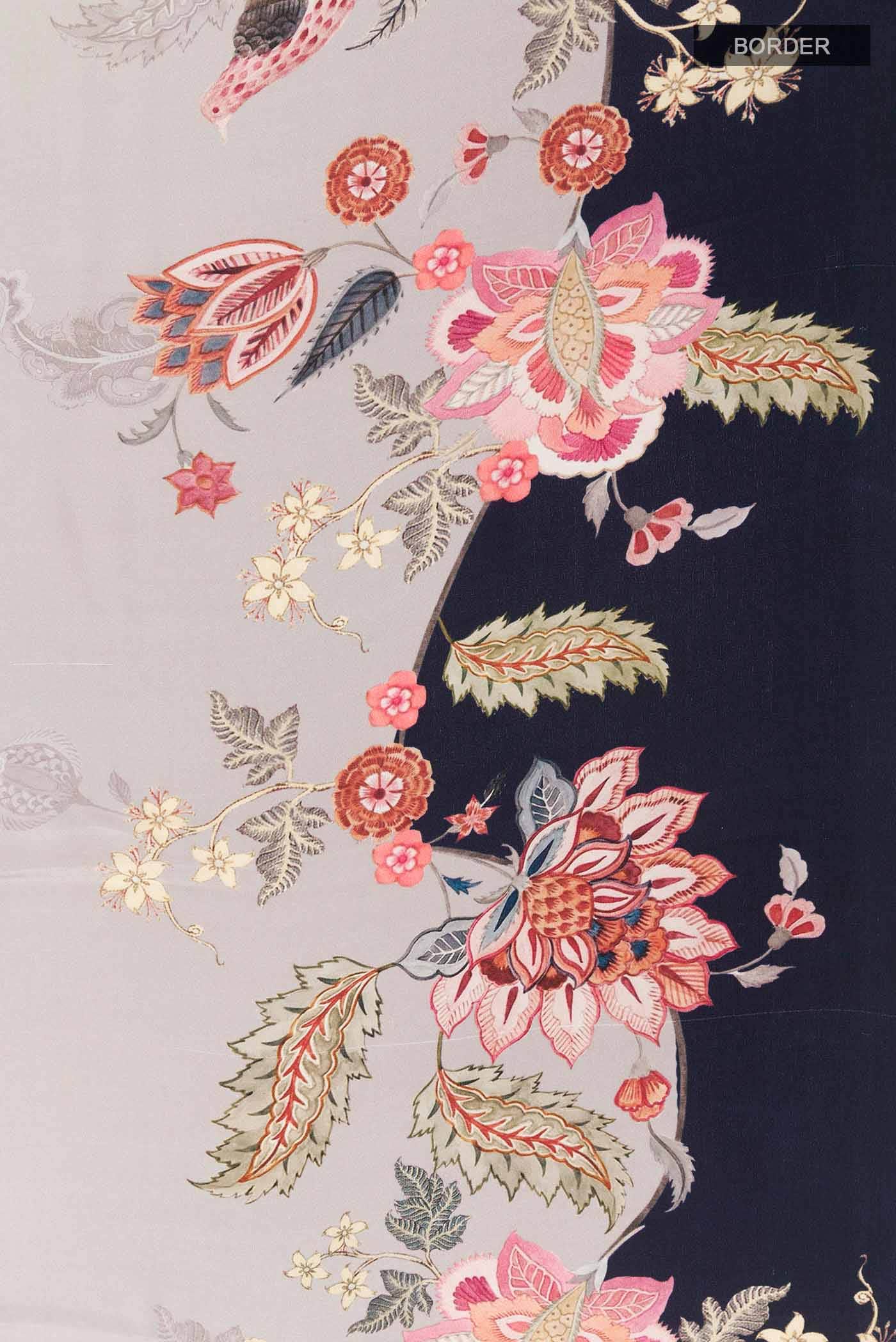 Beige Mysore Crepe Saree