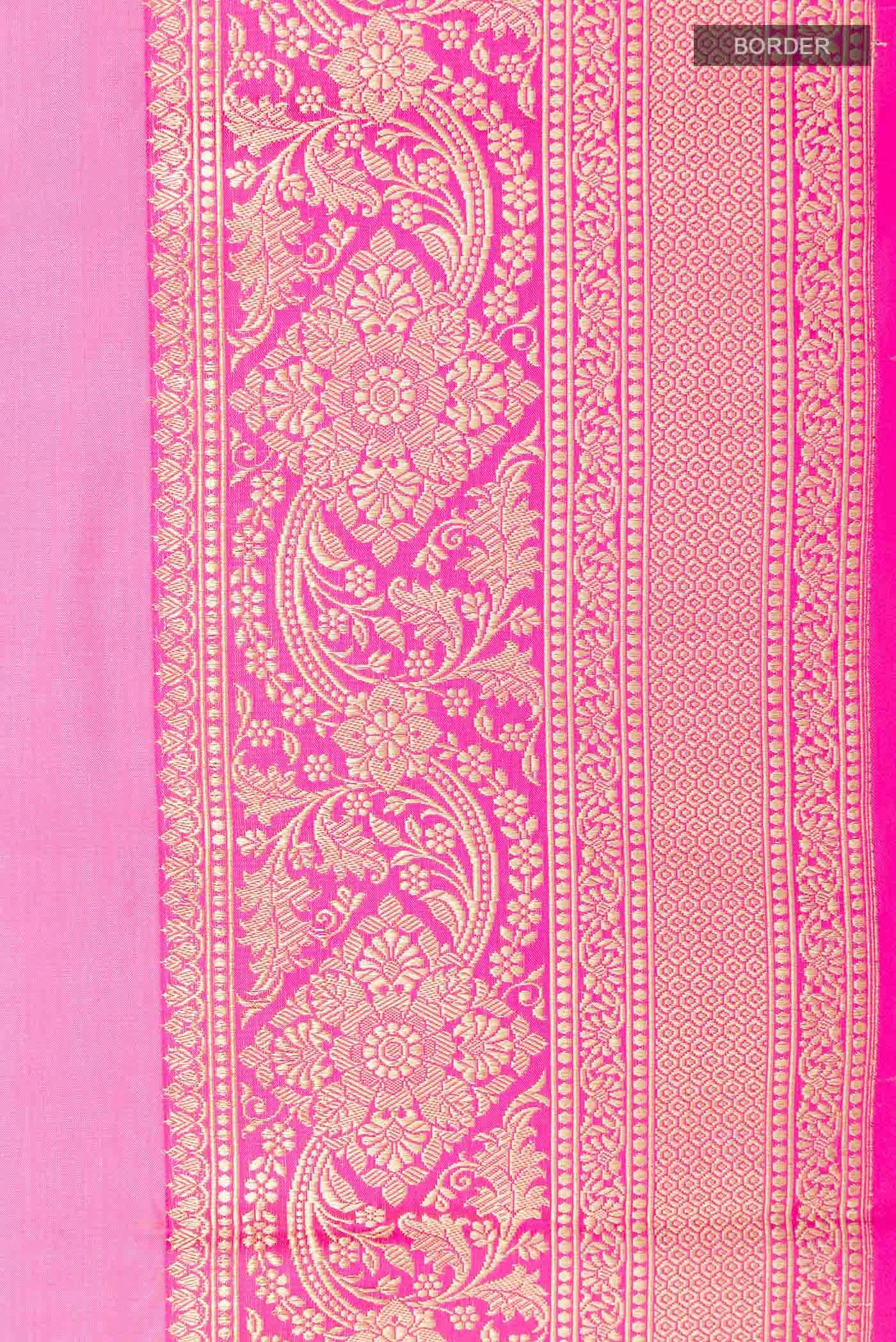 Pink Banarasi Silk Saree