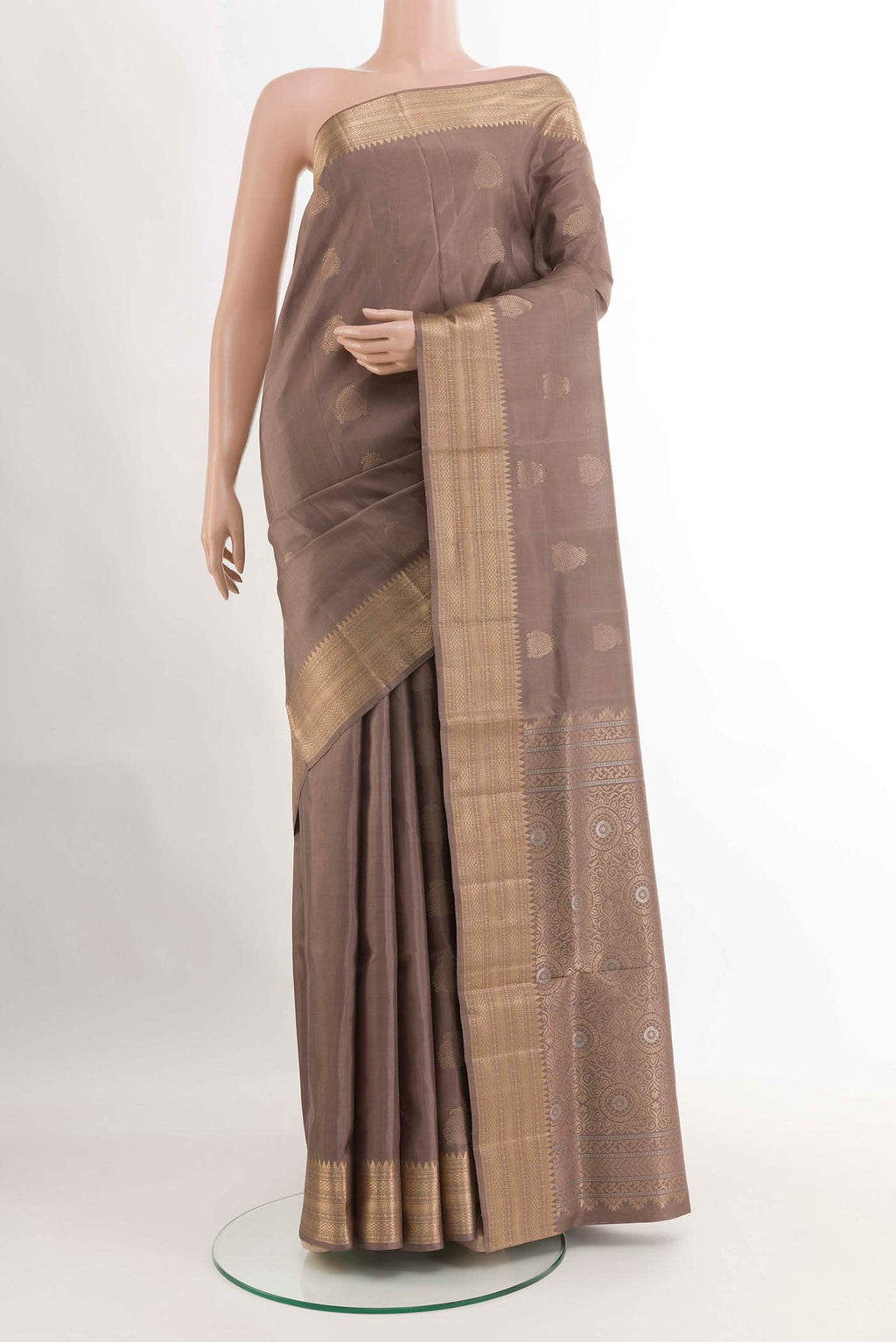 Dark Beige Soft Silk Saree