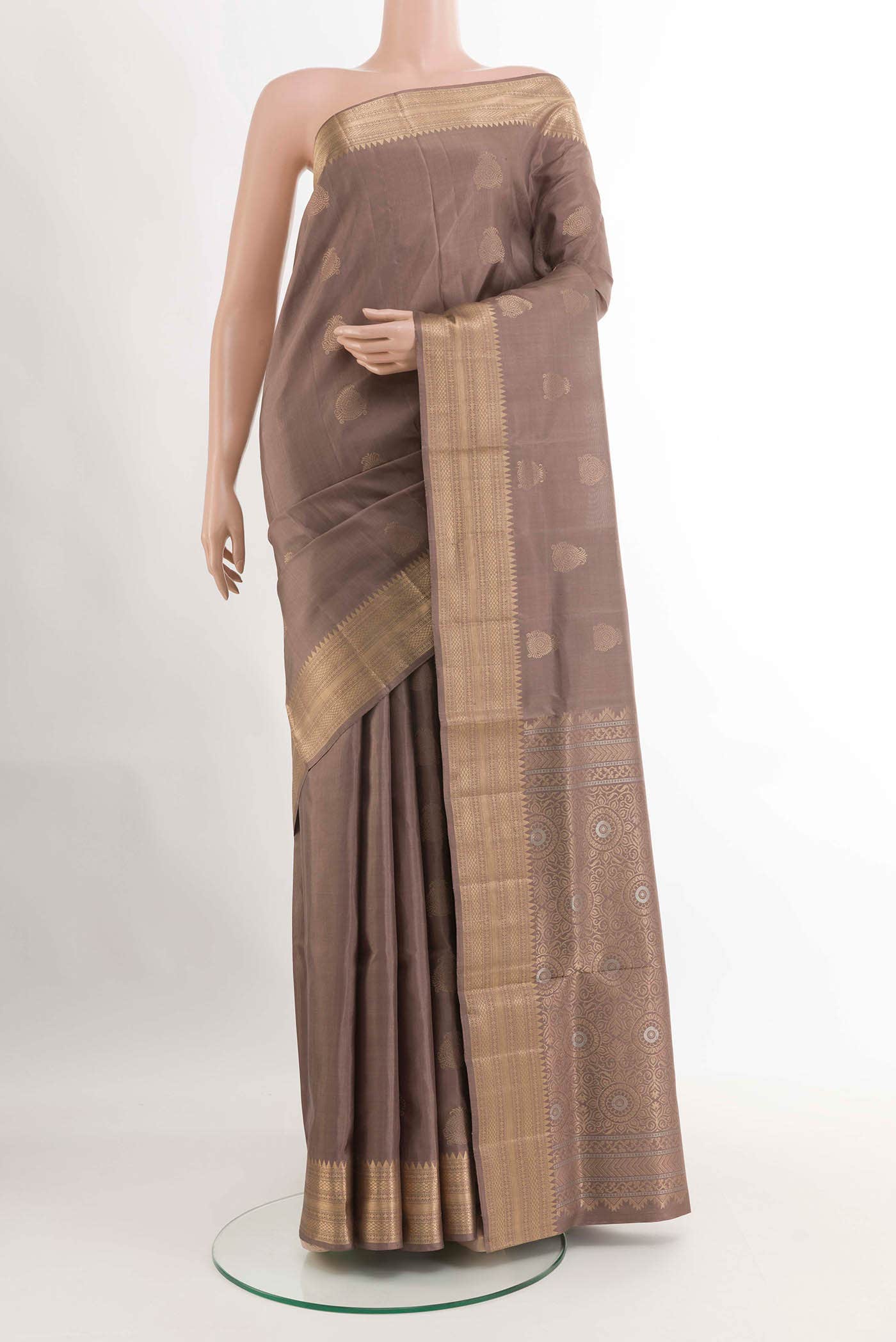 Dark Beige Soft Silk Saree