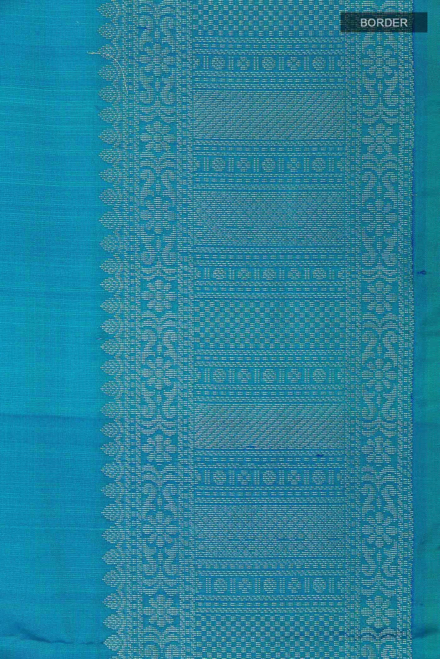 Peacock Blue Dual Tone Soft Silk Saree
