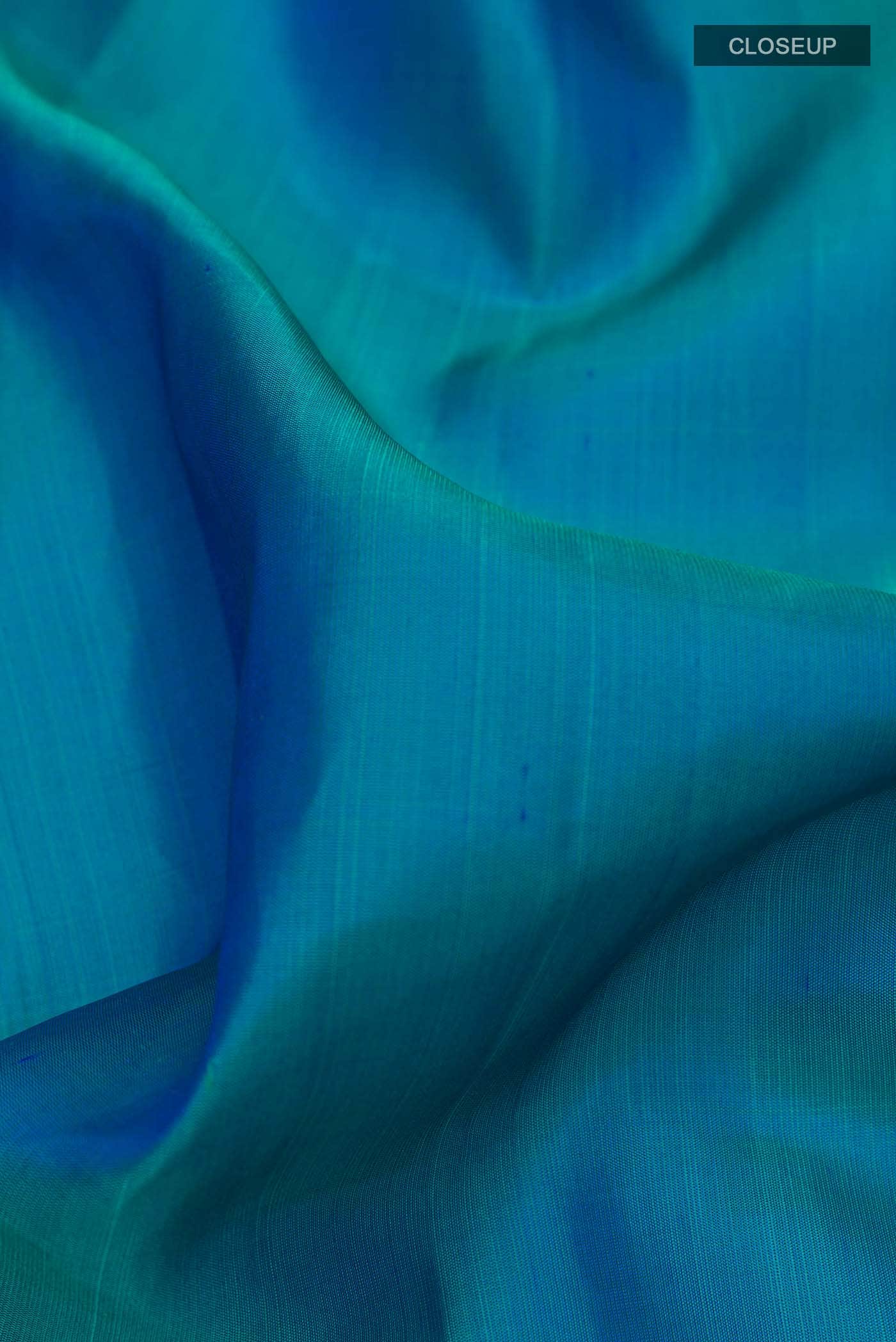 Peacock Blue Dual Tone Soft Silk Saree