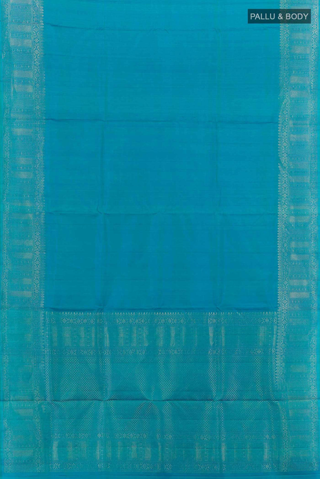 Peacock Blue Dual Tone Soft Silk Saree