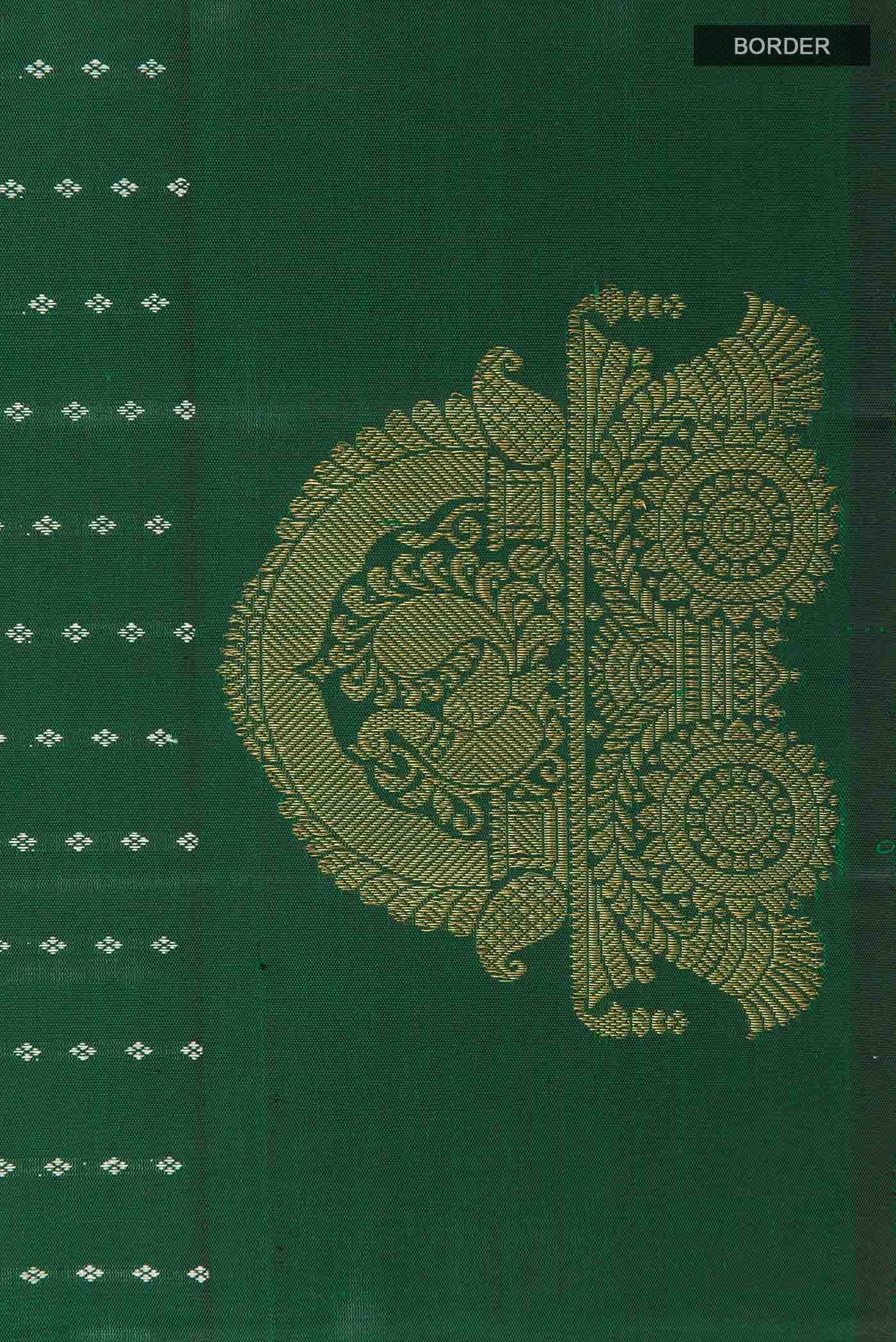 Bottle Green Kanchipuram Silk Saree