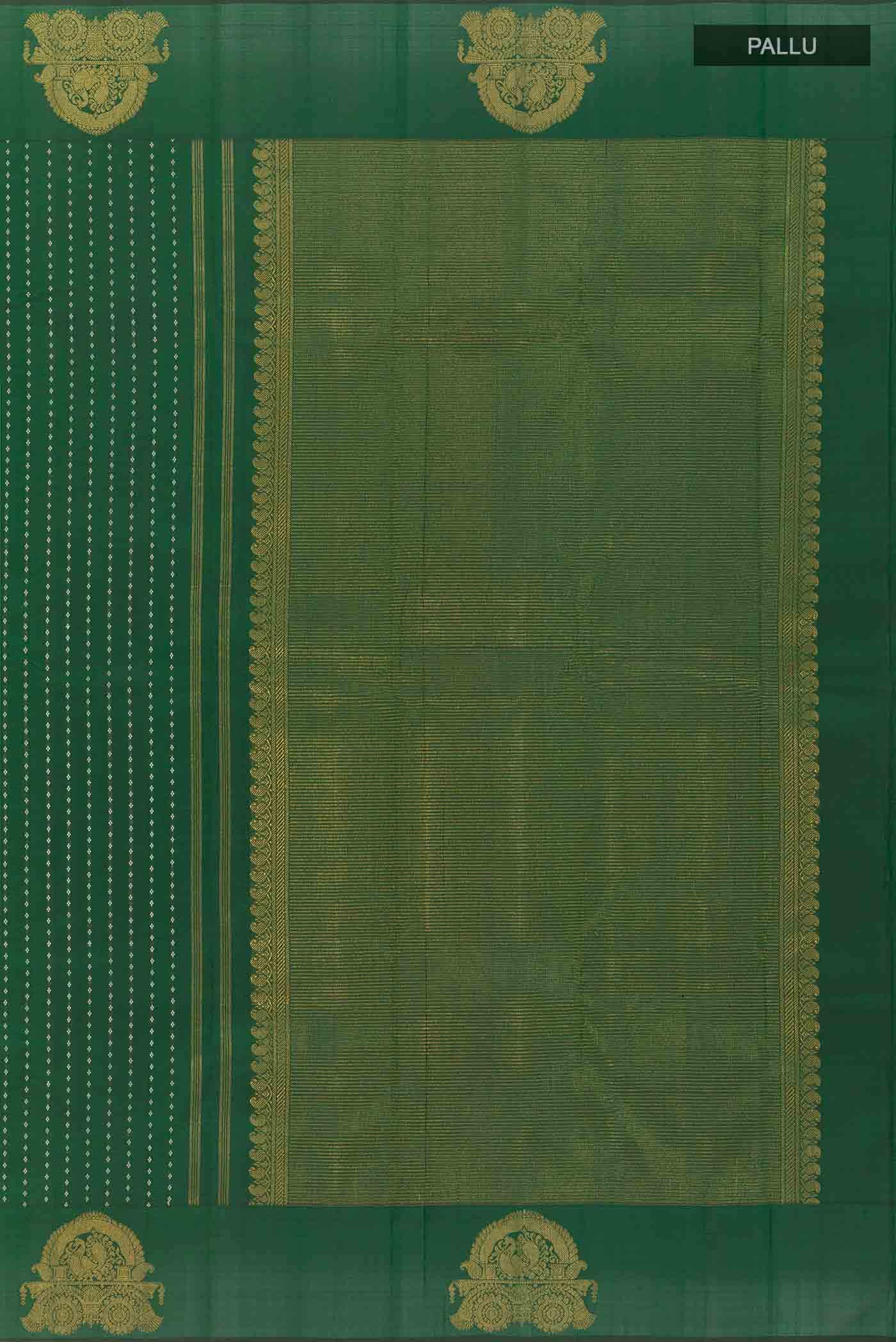 Bottle Green Kanchipuram Silk Saree