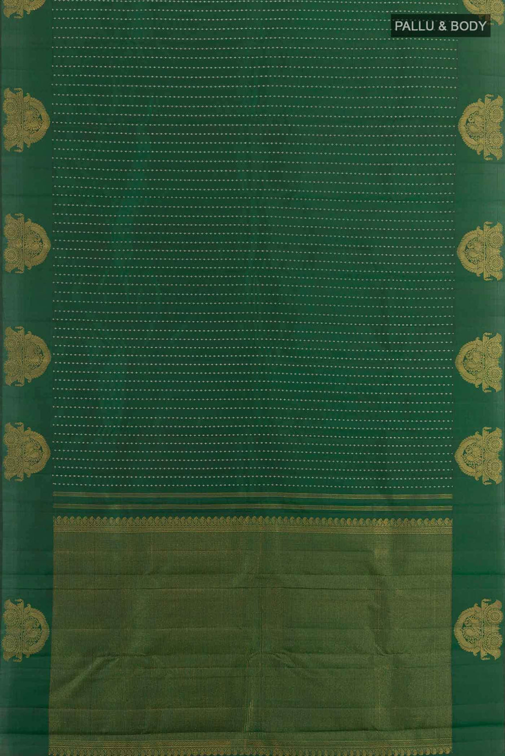 Bottle Green Kanchipuram Silk Saree