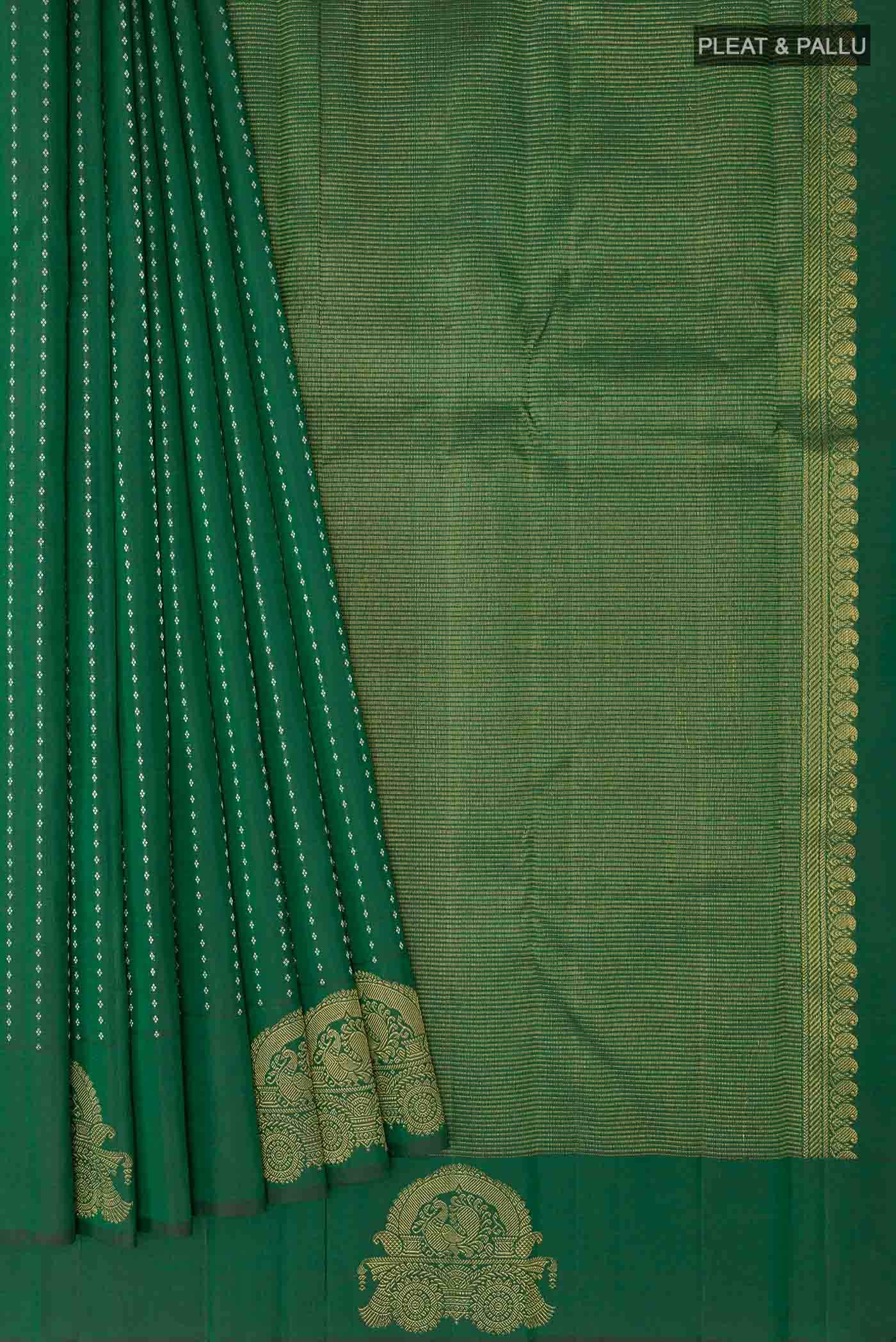 Bottle Green Kanchipuram Silk Saree