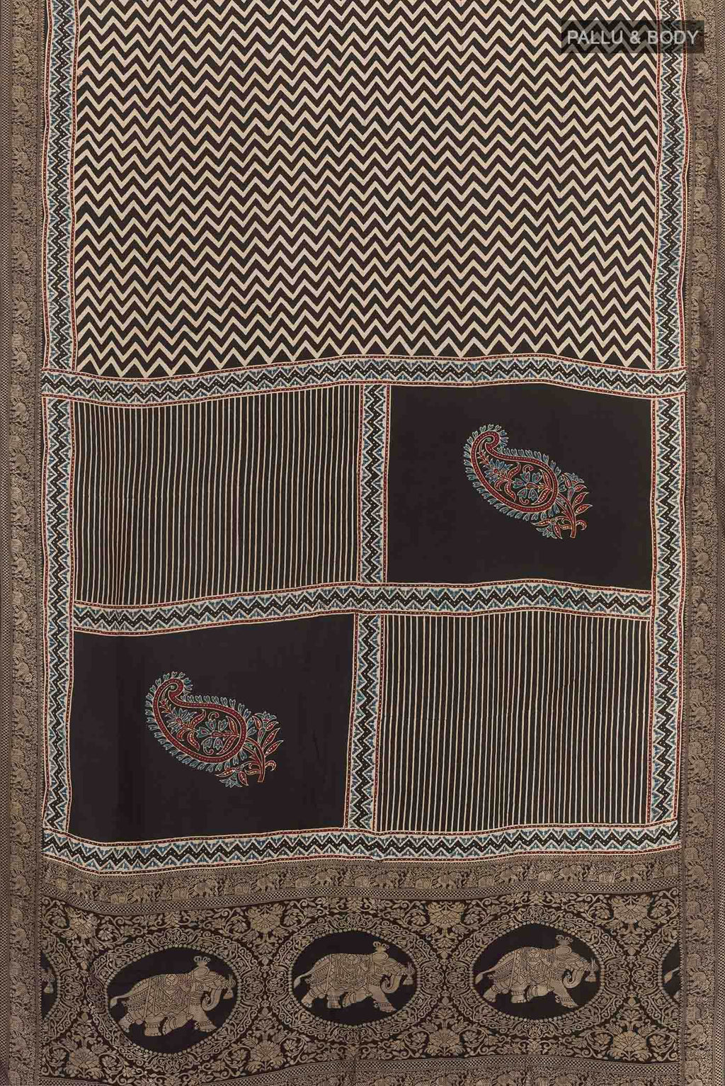 Black Mysore Georgette Saree