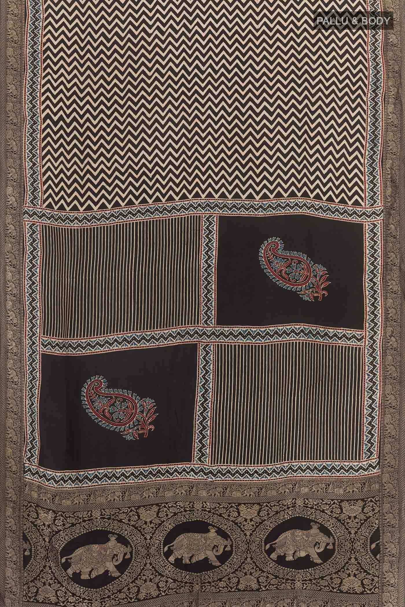 Black Mysore Georgette Saree