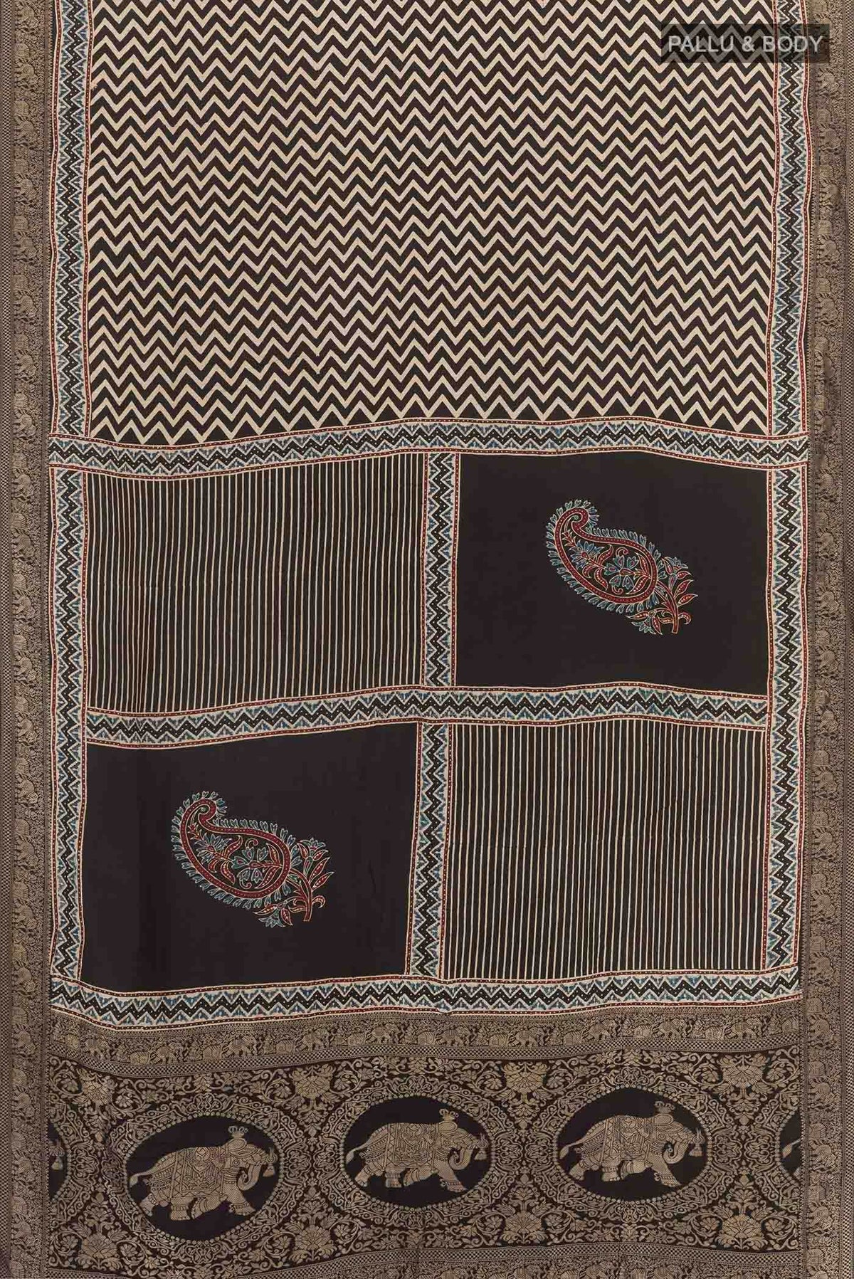 Black Mysore Georgette Saree