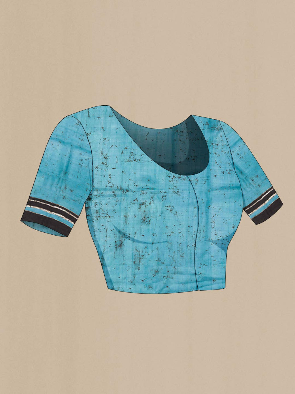 Blue Printed Silk Saree