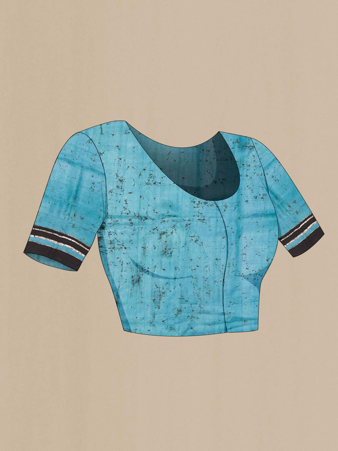 Blue Printed Silk Saree