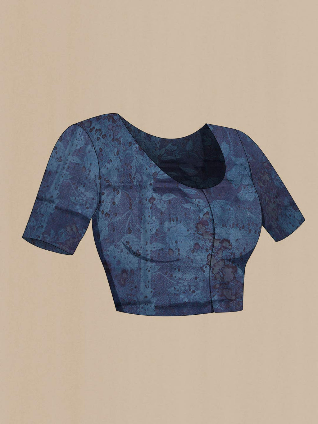 Blue Printed Silk Saree