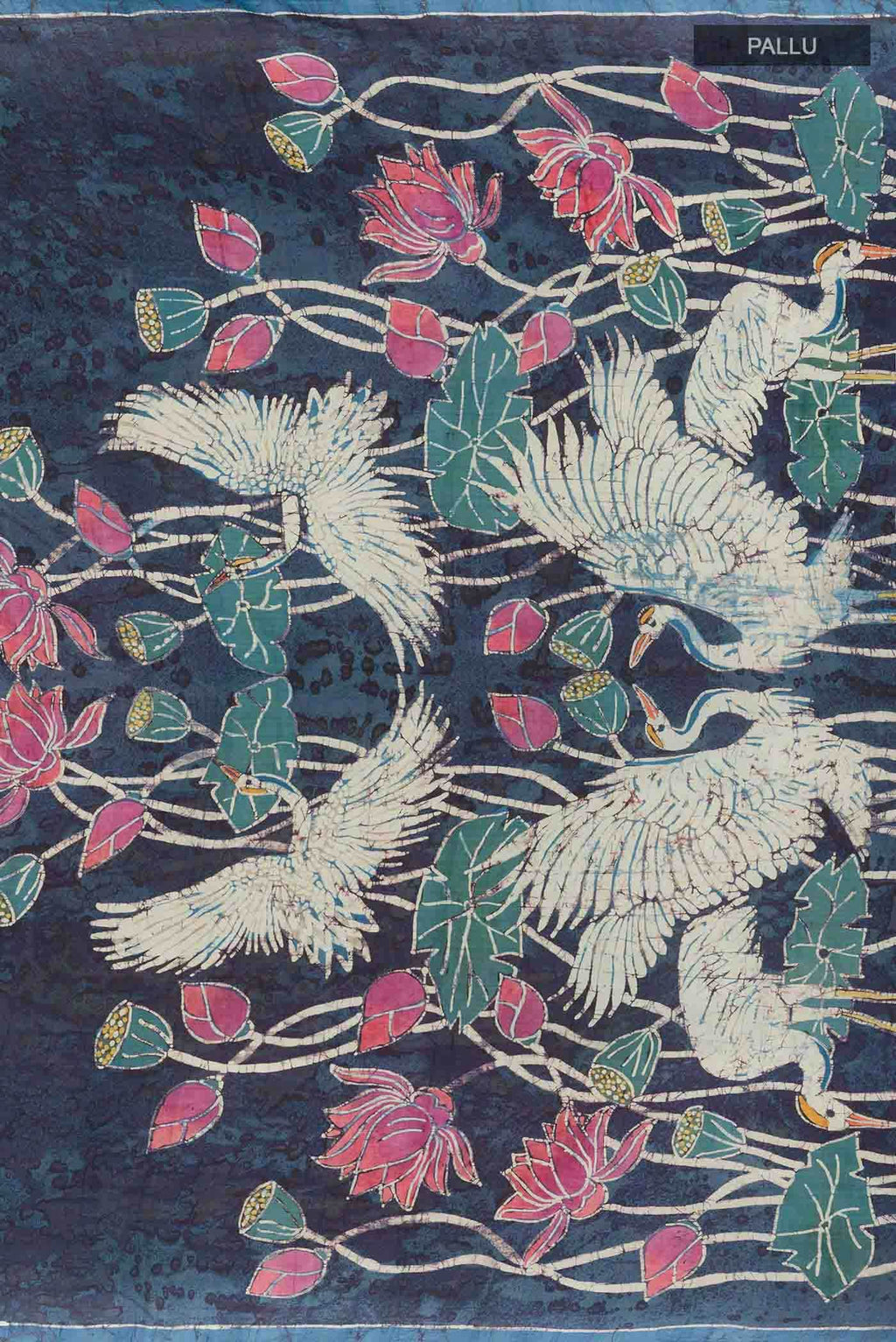 Blue Printed Silk Saree